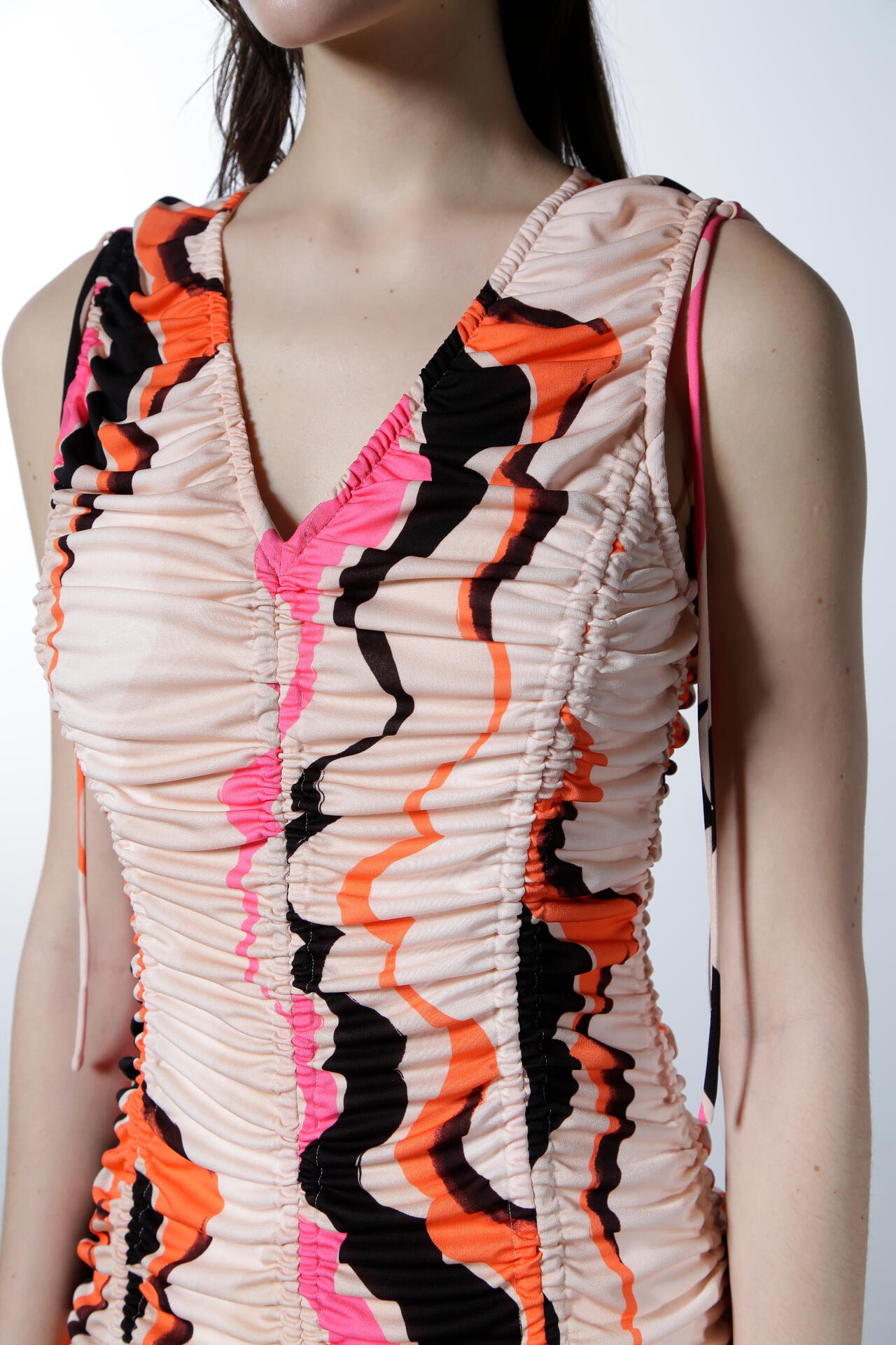 ウエーブアートパターンドレス_