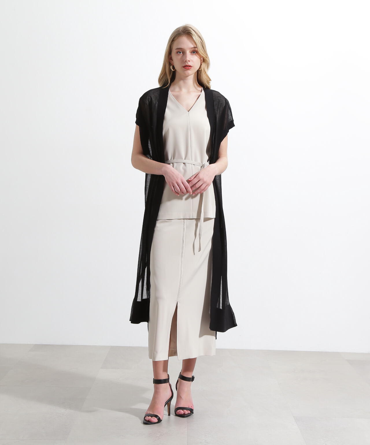 シアーニットロングジレ