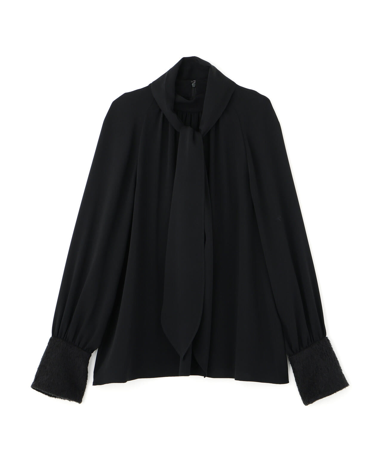 ジャギーカフスリボンブラウス