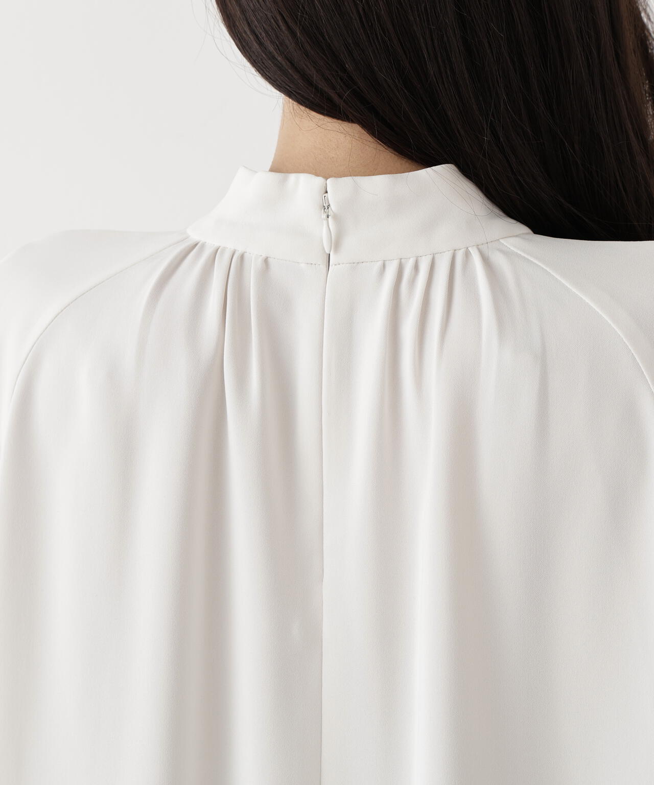 ジャギーカフスリボンブラウス