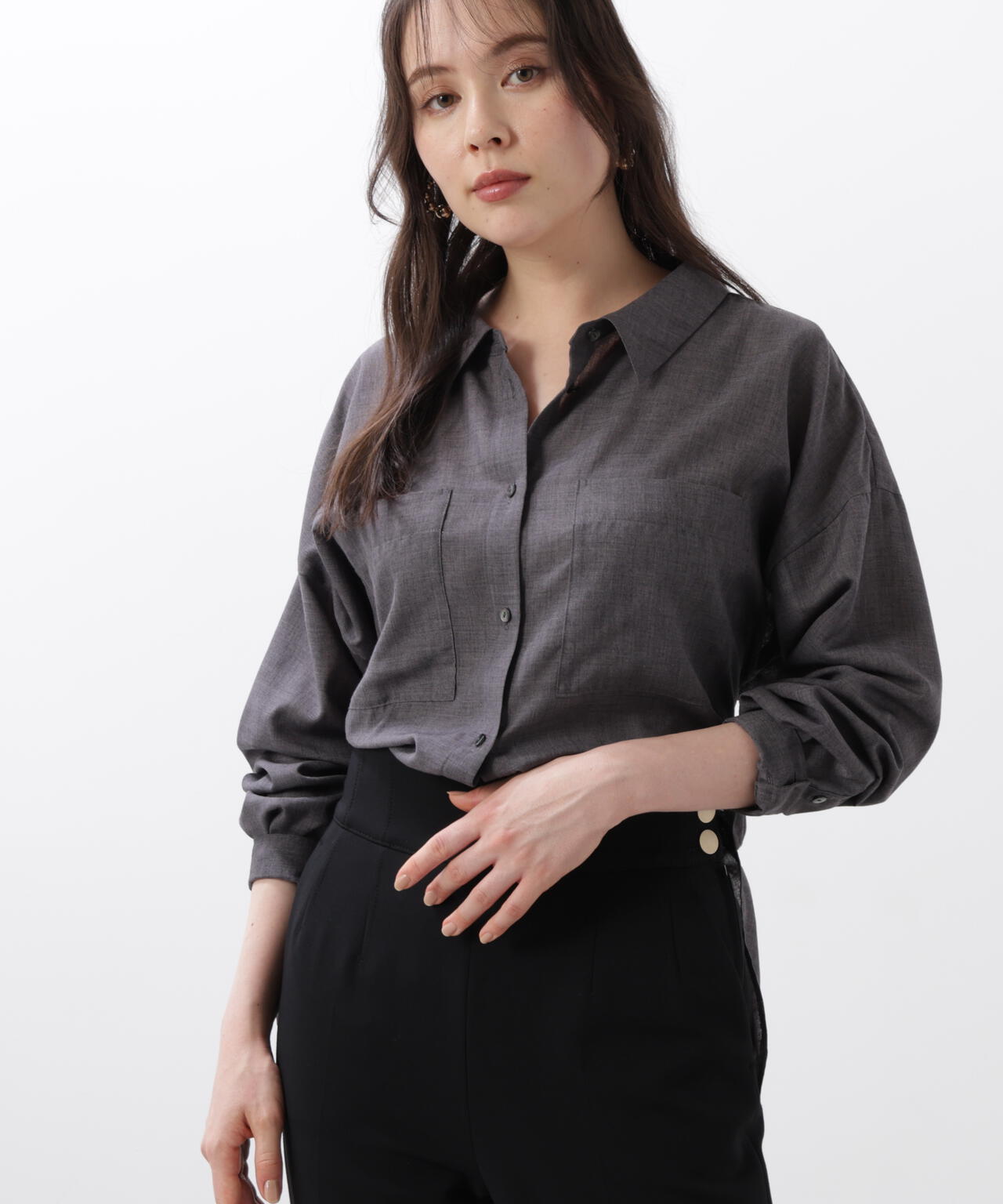 バックレースアップシャツ
