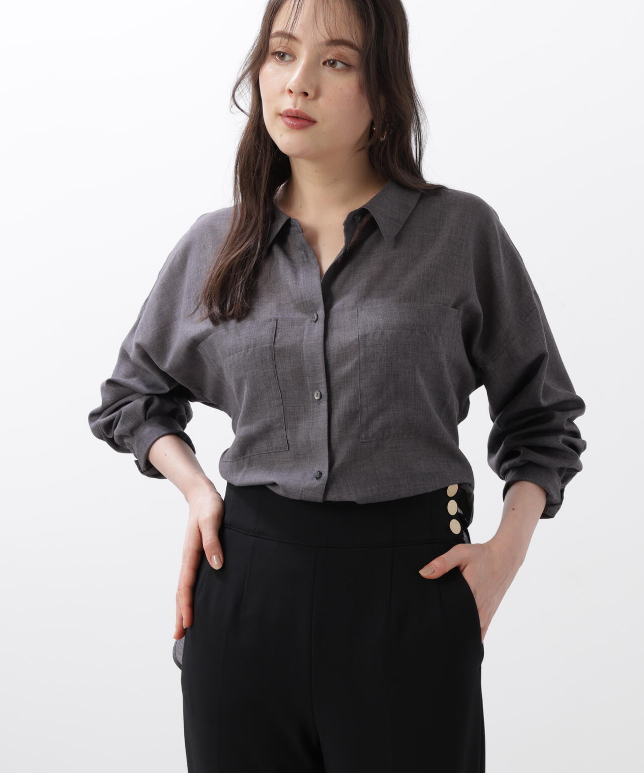 バックレースアップシャツ