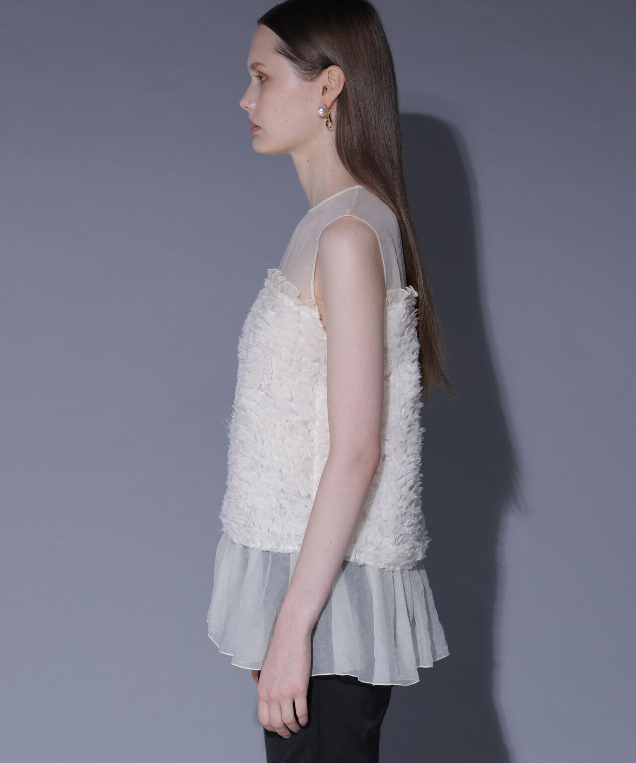 ジャカードペプラムブラウス_