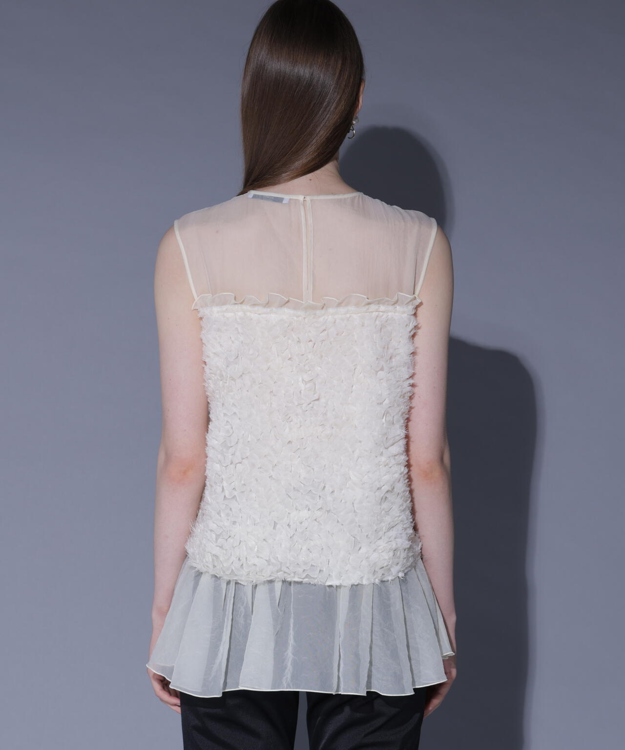 ジャカードペプラムブラウス_