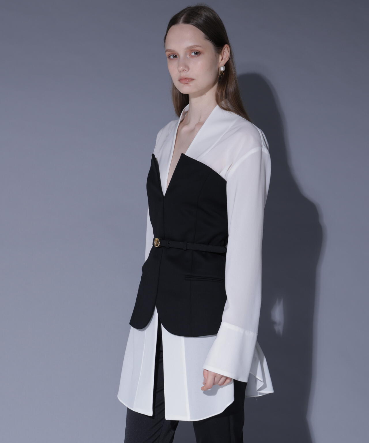 ベアトップレイヤードブラウス_