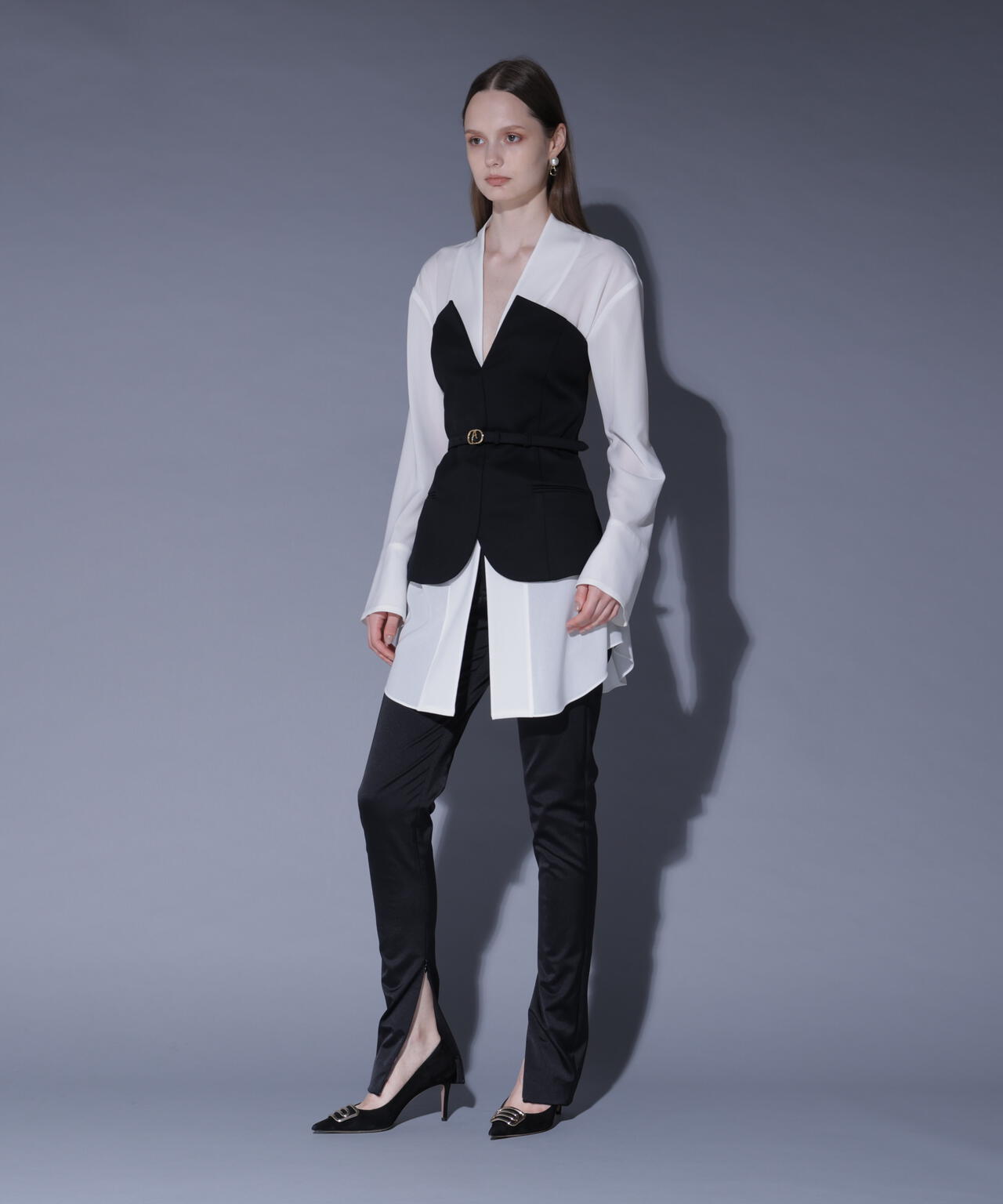 ベアトップレイヤードブラウス_