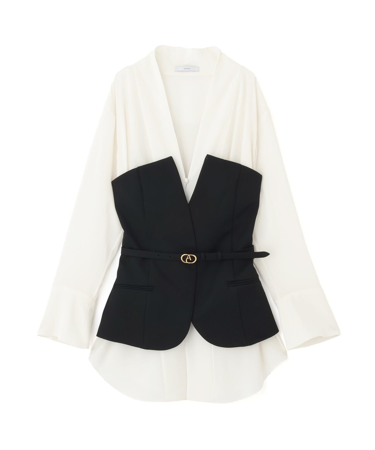 ベアトップレイヤードブラウス_