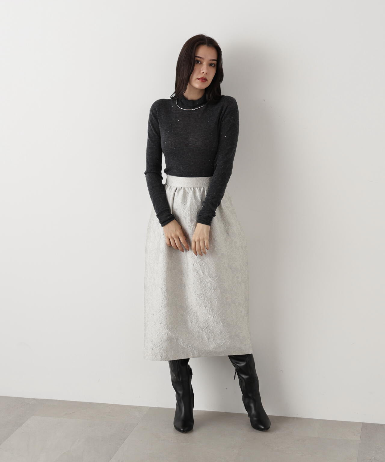 フラワージャカードバルーンスカート