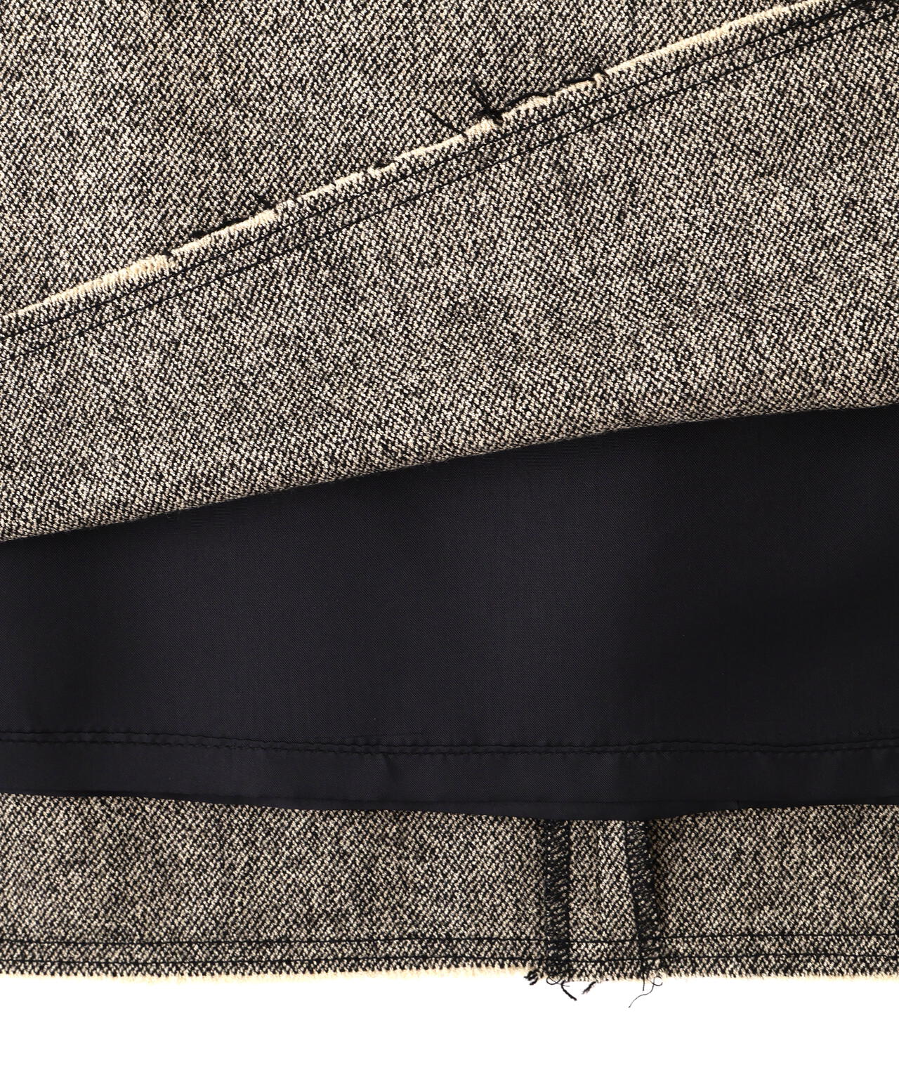 クラシカルツイードレザーベルト付きスカート