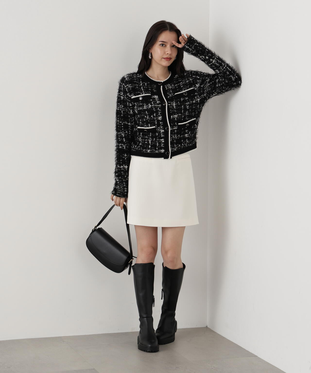 ツイルハイウエストミニスカート