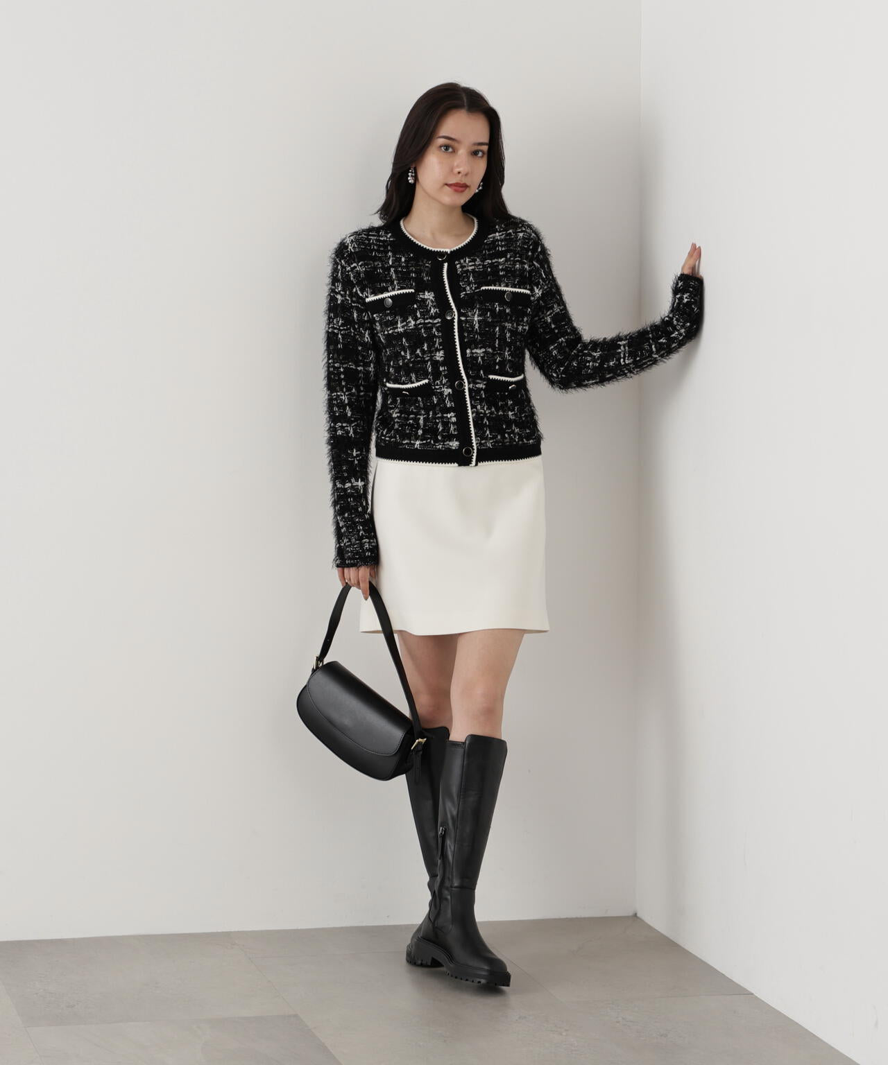 ツイルハイウエストミニスカート