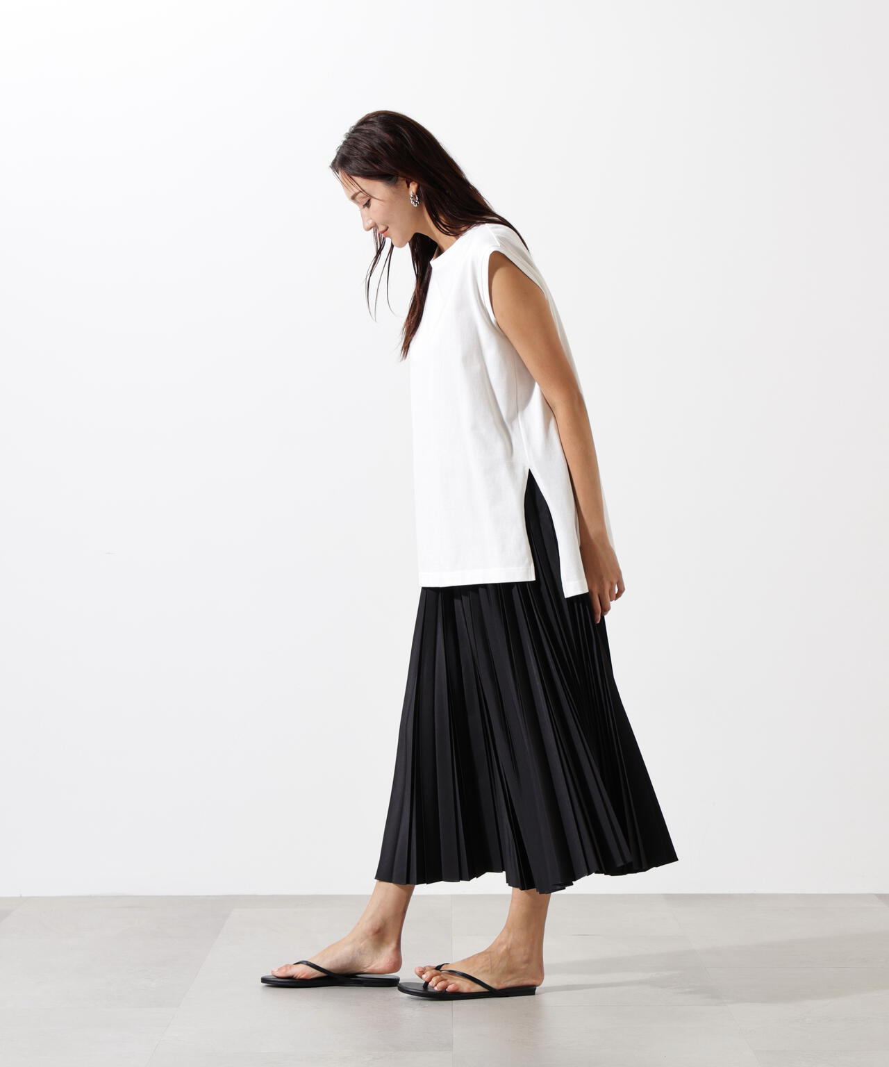 ドライタフタビンテージプリーツスカート