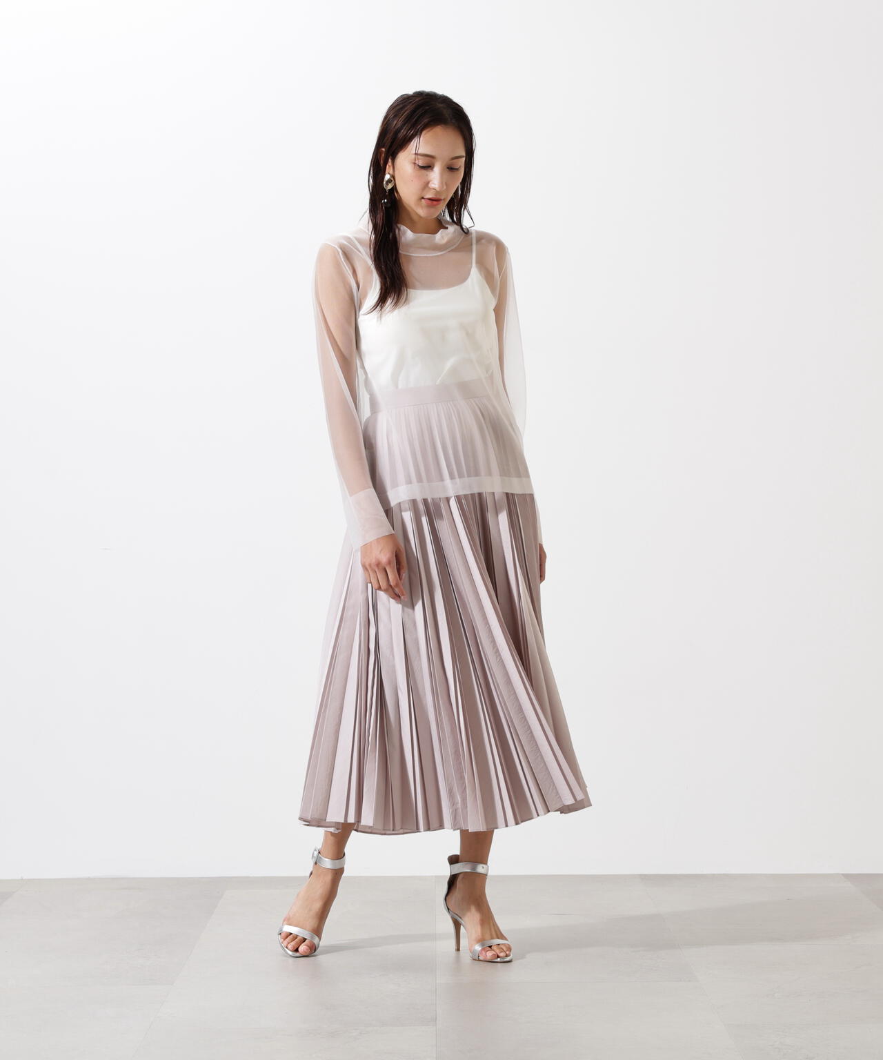 ドライタフタビンテージプリーツスカート