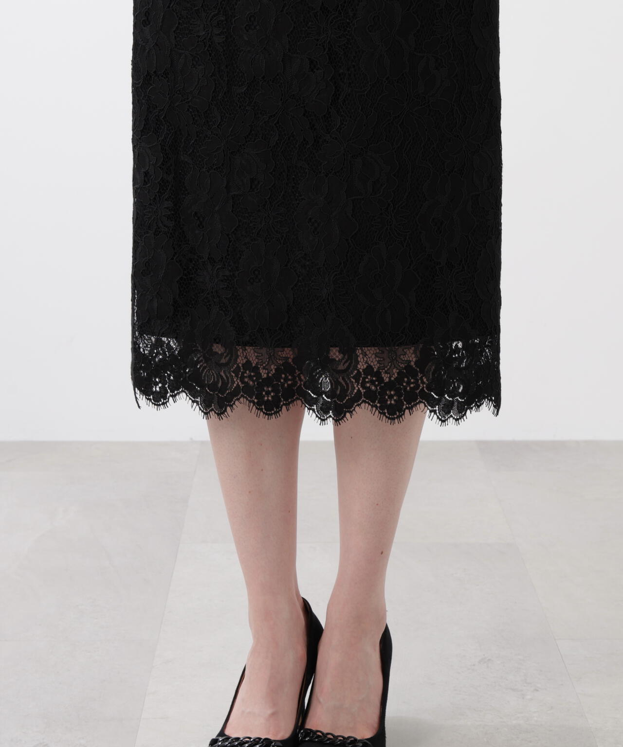 グラデーションフラワーレーススカート