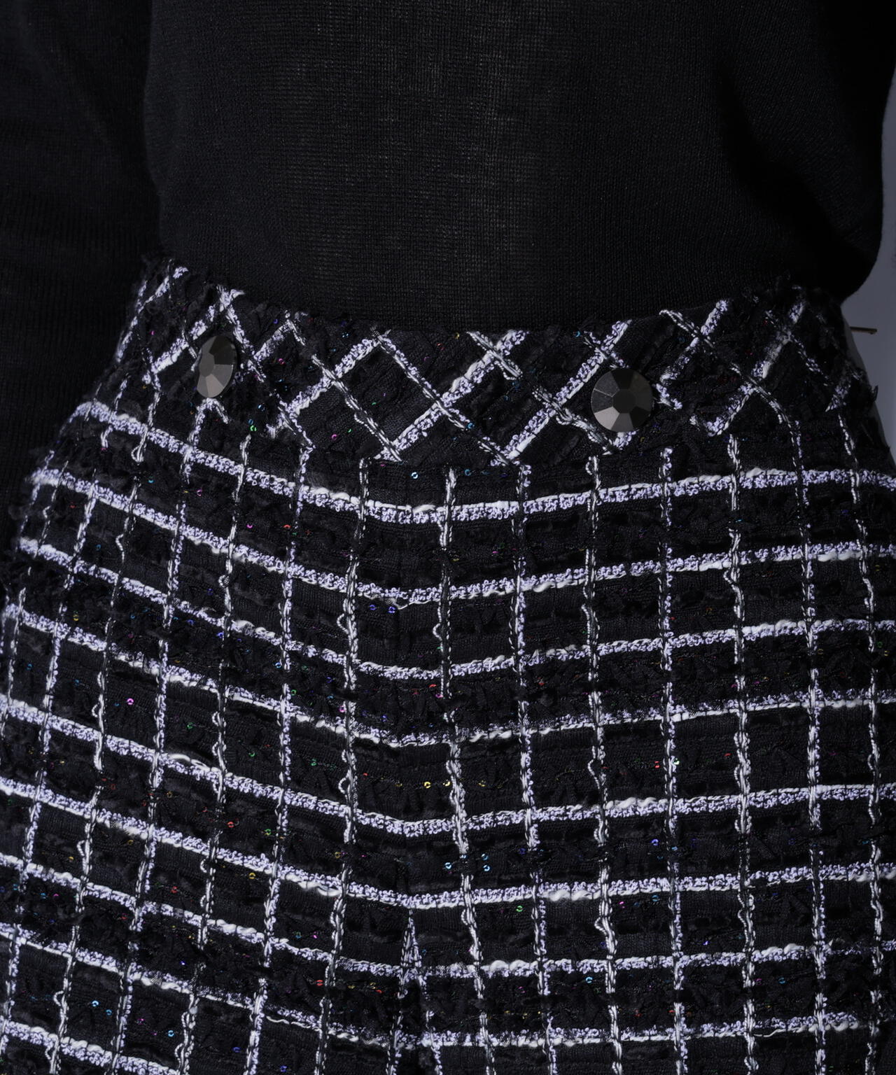 スパンコールツィードショートパンツ_