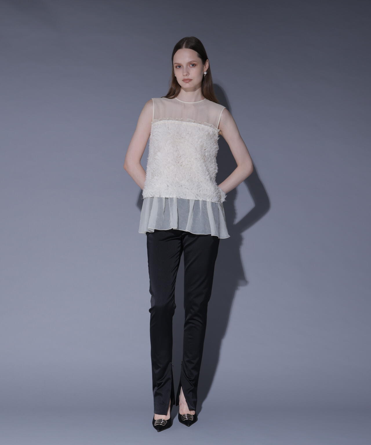 サイドコンシールシガレットパンツ_