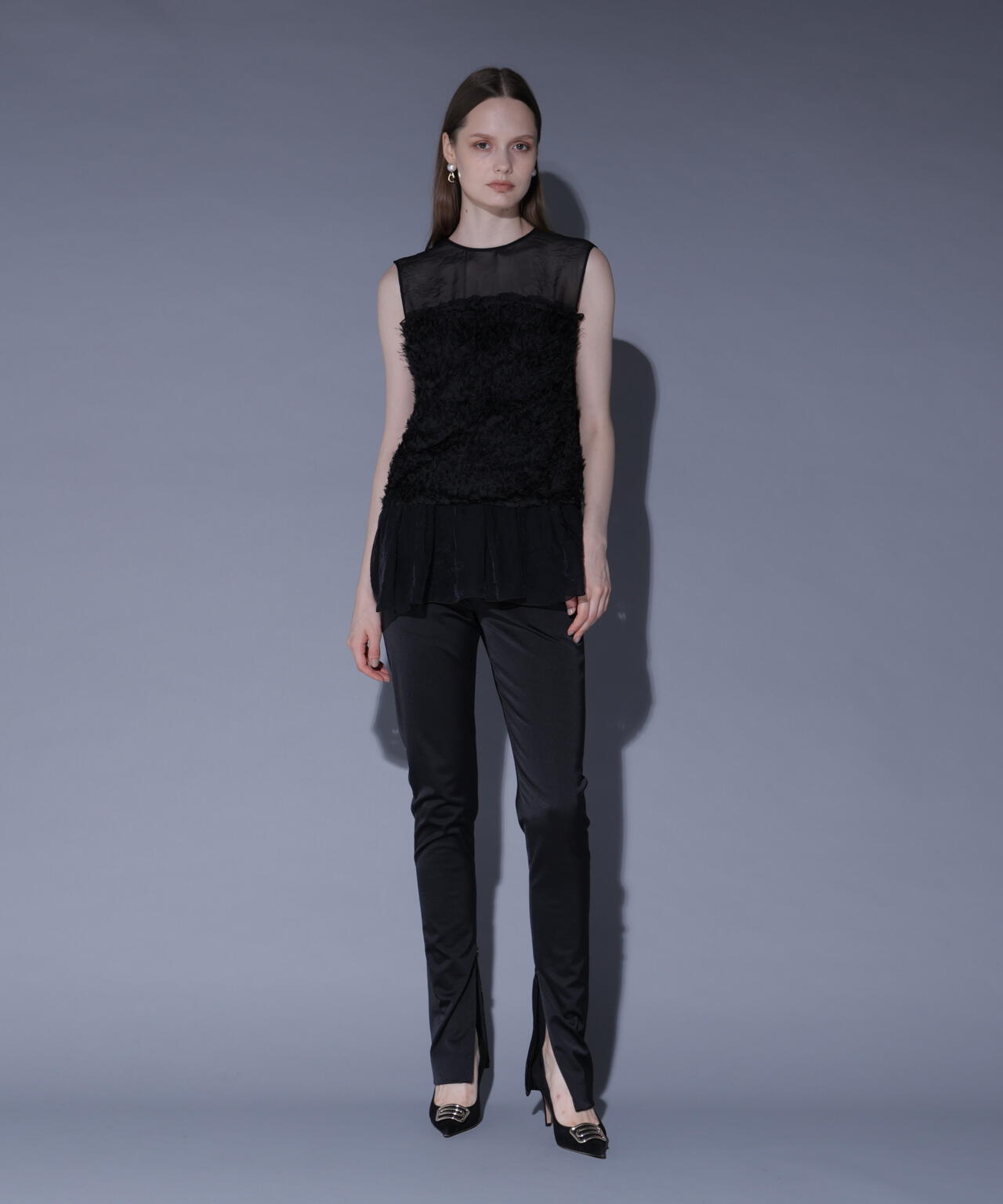 サイドコンシールシガレットパンツ_