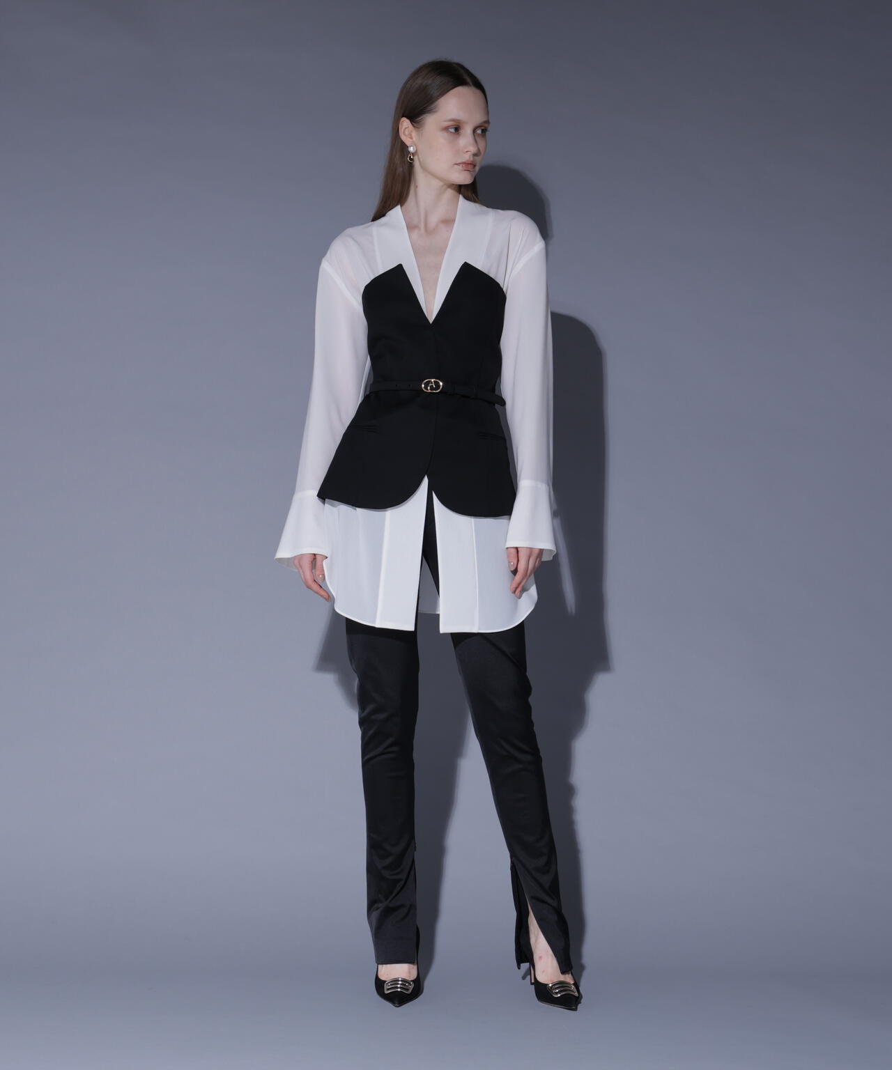 サイドコンシールシガレットパンツ_