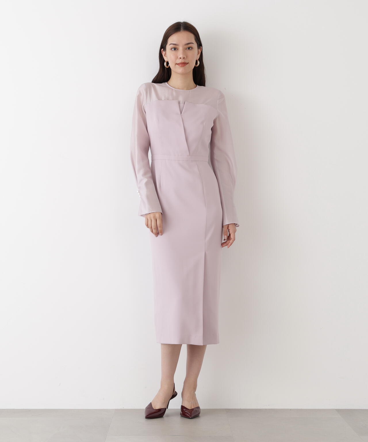 パールスリーブドッキングワンピース