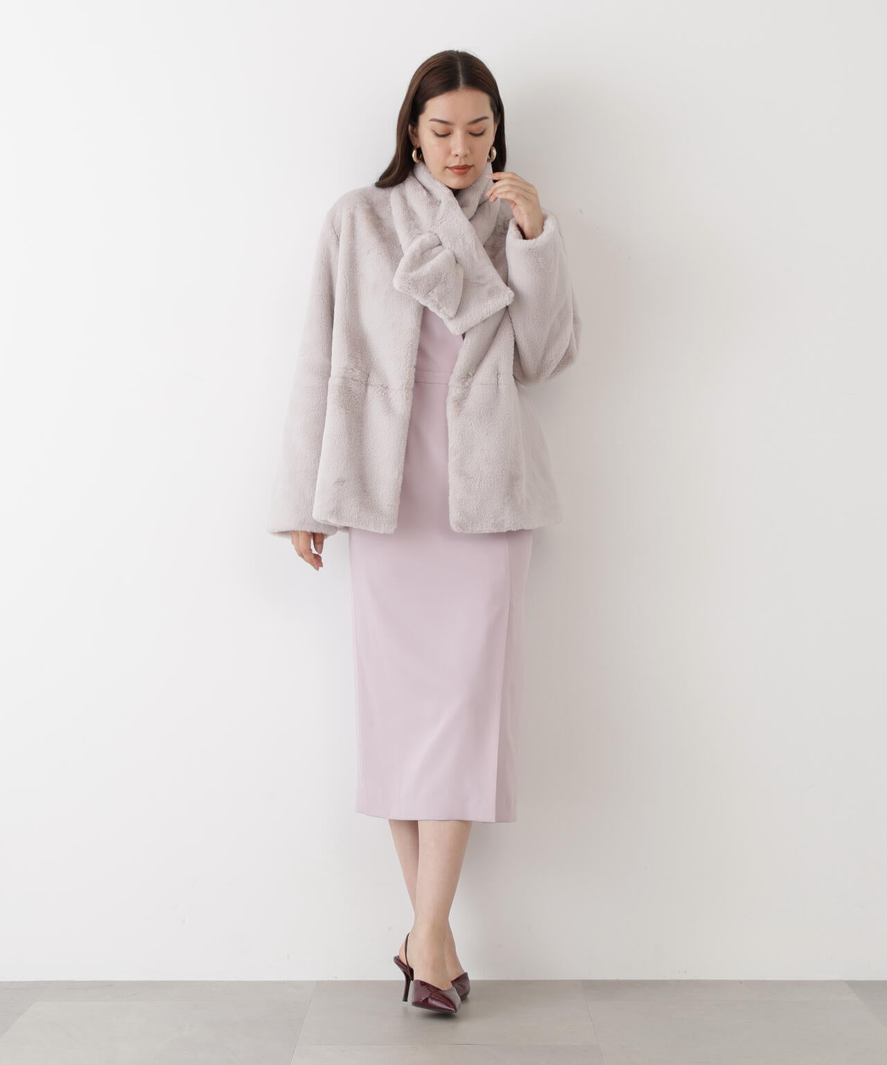 パールスリーブドッキングワンピース