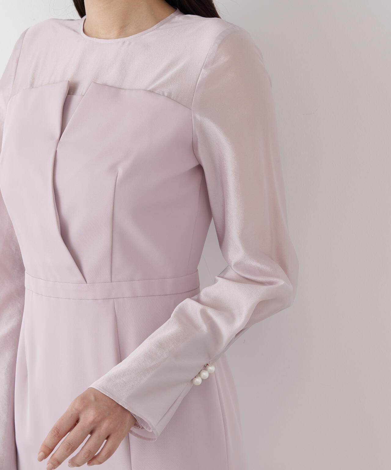 パールスリーブドッキングワンピース