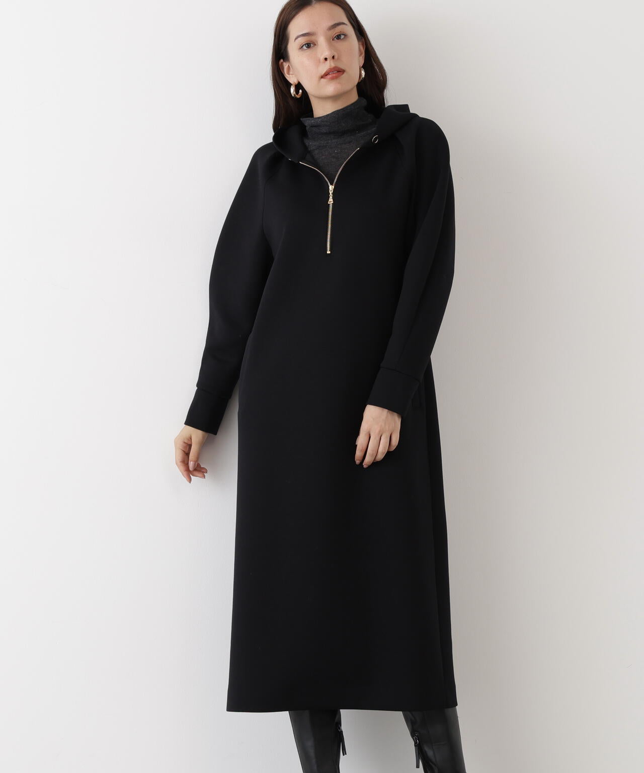 タックスリーブフーディワンピース