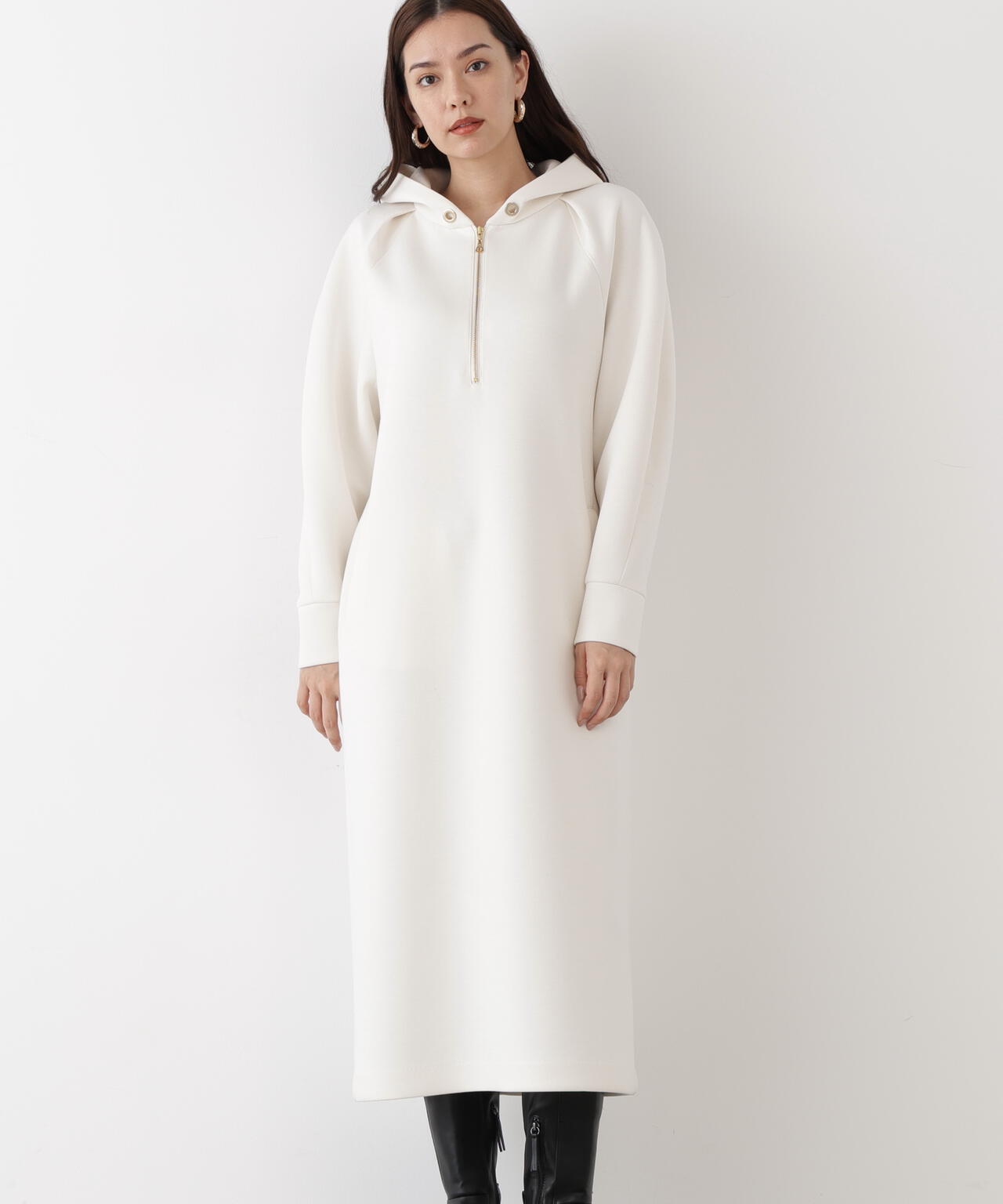 タックスリーブフーディワンピース