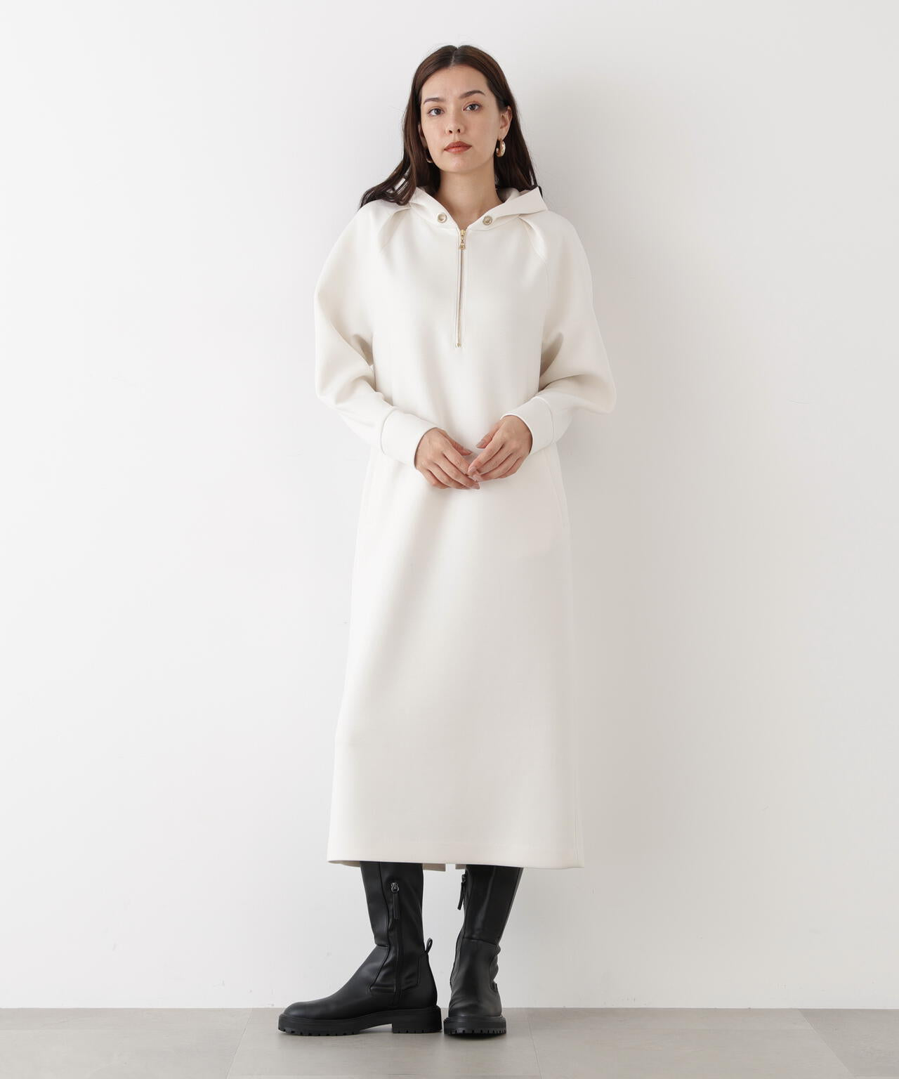 タックスリーブフーディワンピース