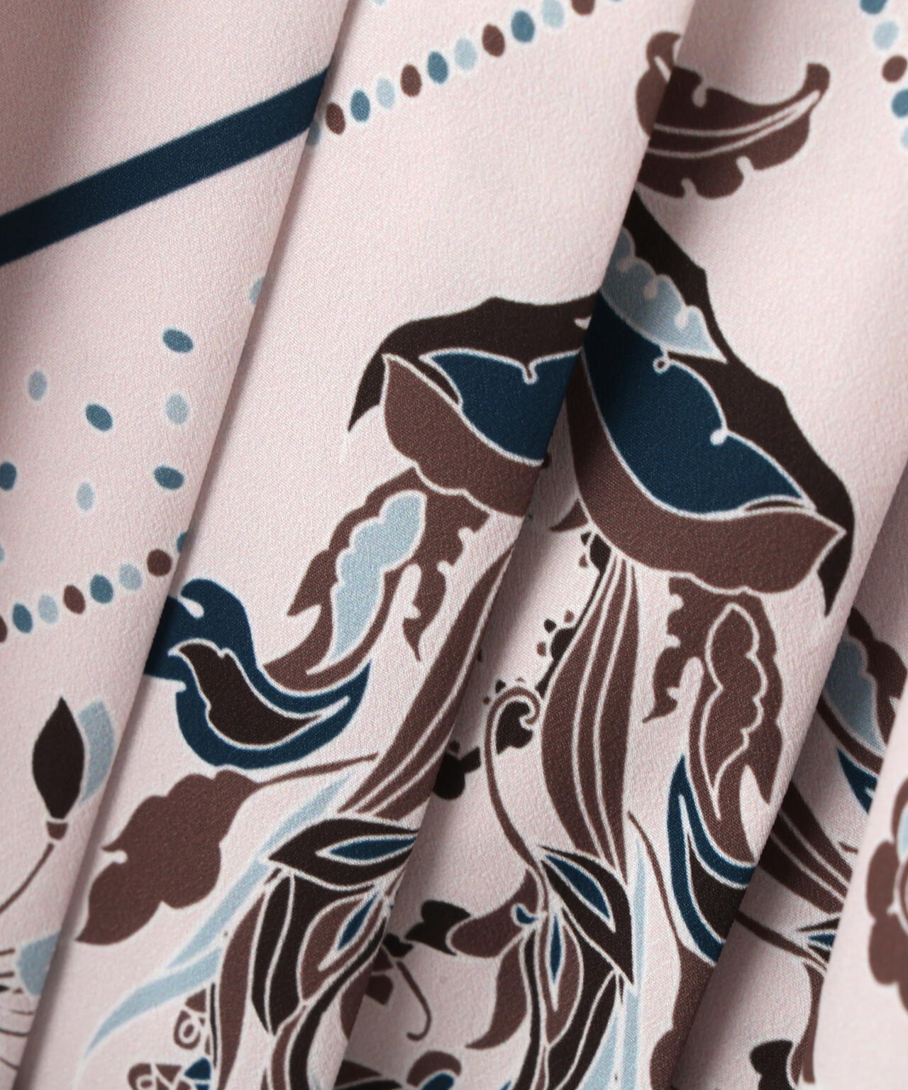 フローラルスカーフプリントワンピース