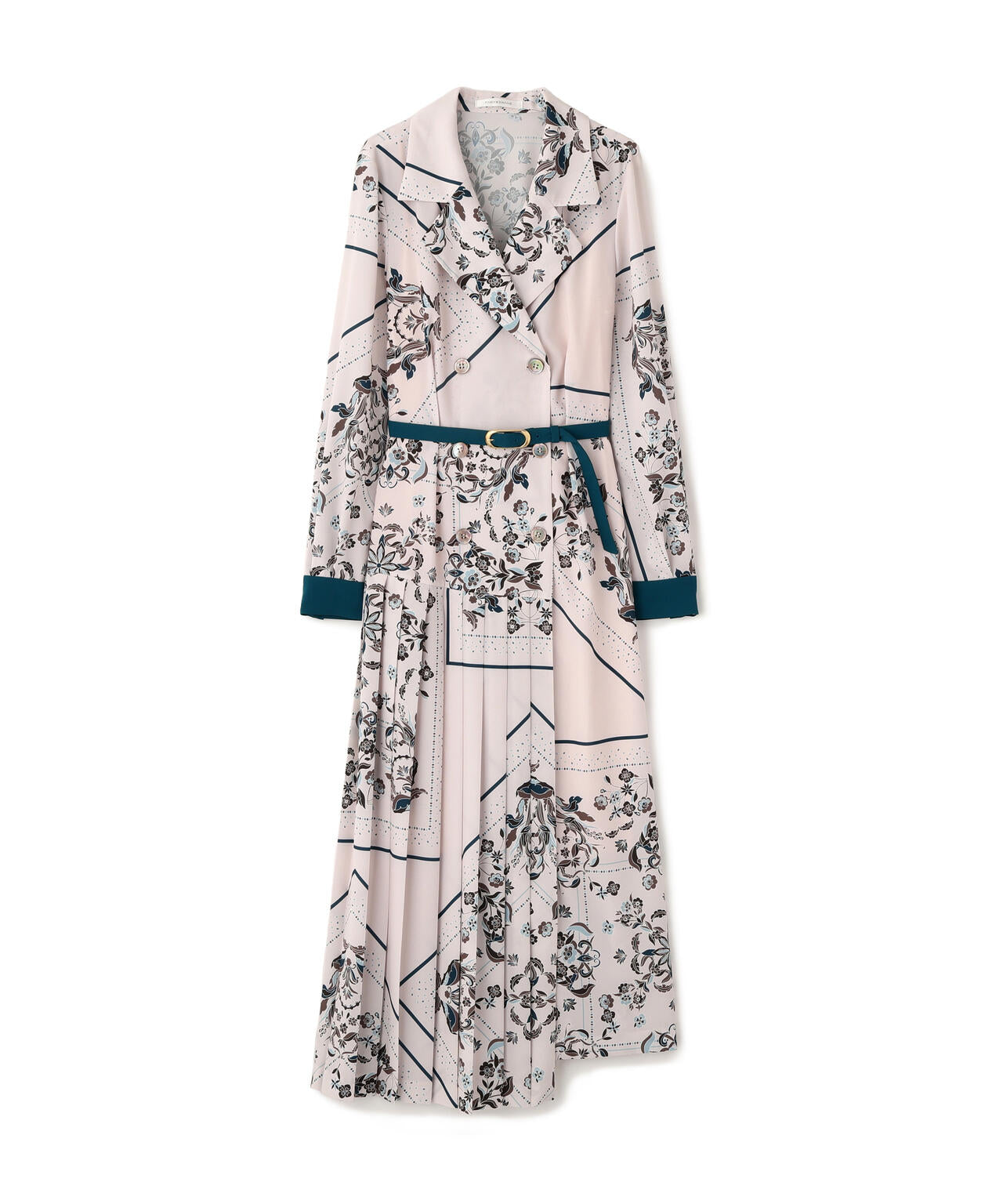 フローラルスカーフプリントワンピース