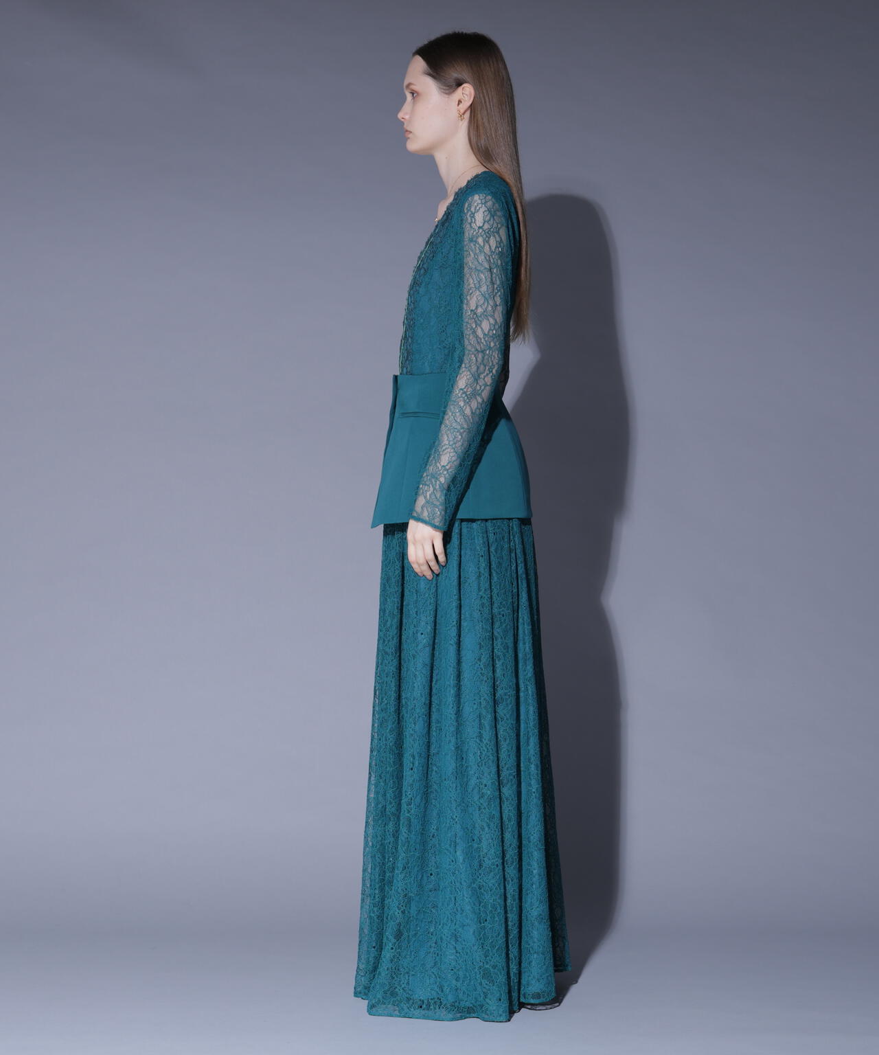 ペプラムベルトレースドレス_