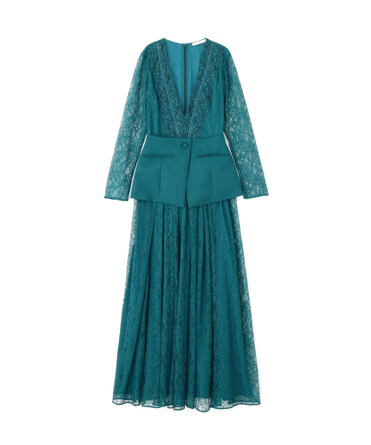 ペプラムベルトレースドレス_