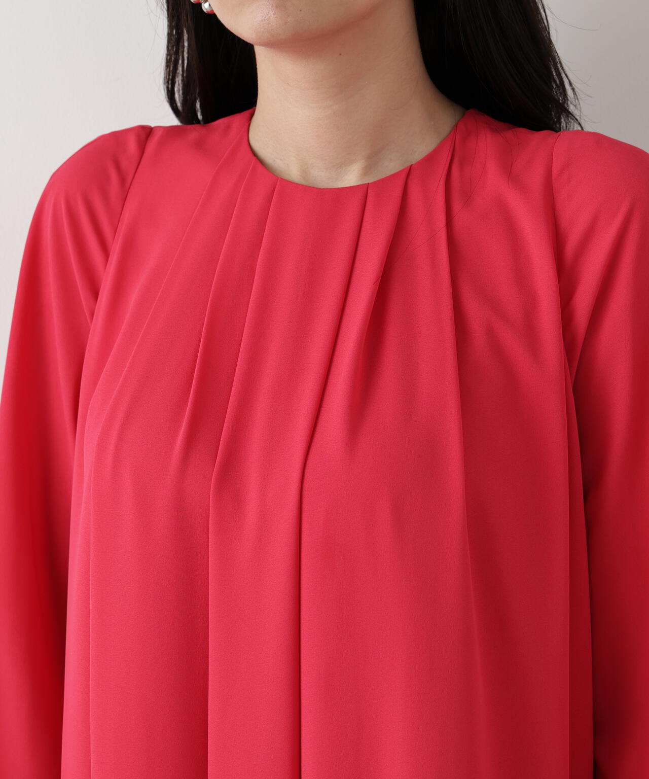 タックフレアジョーゼットワンピース