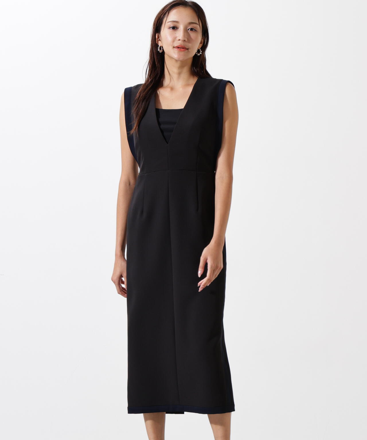 バイカラーVネックジャンスカ