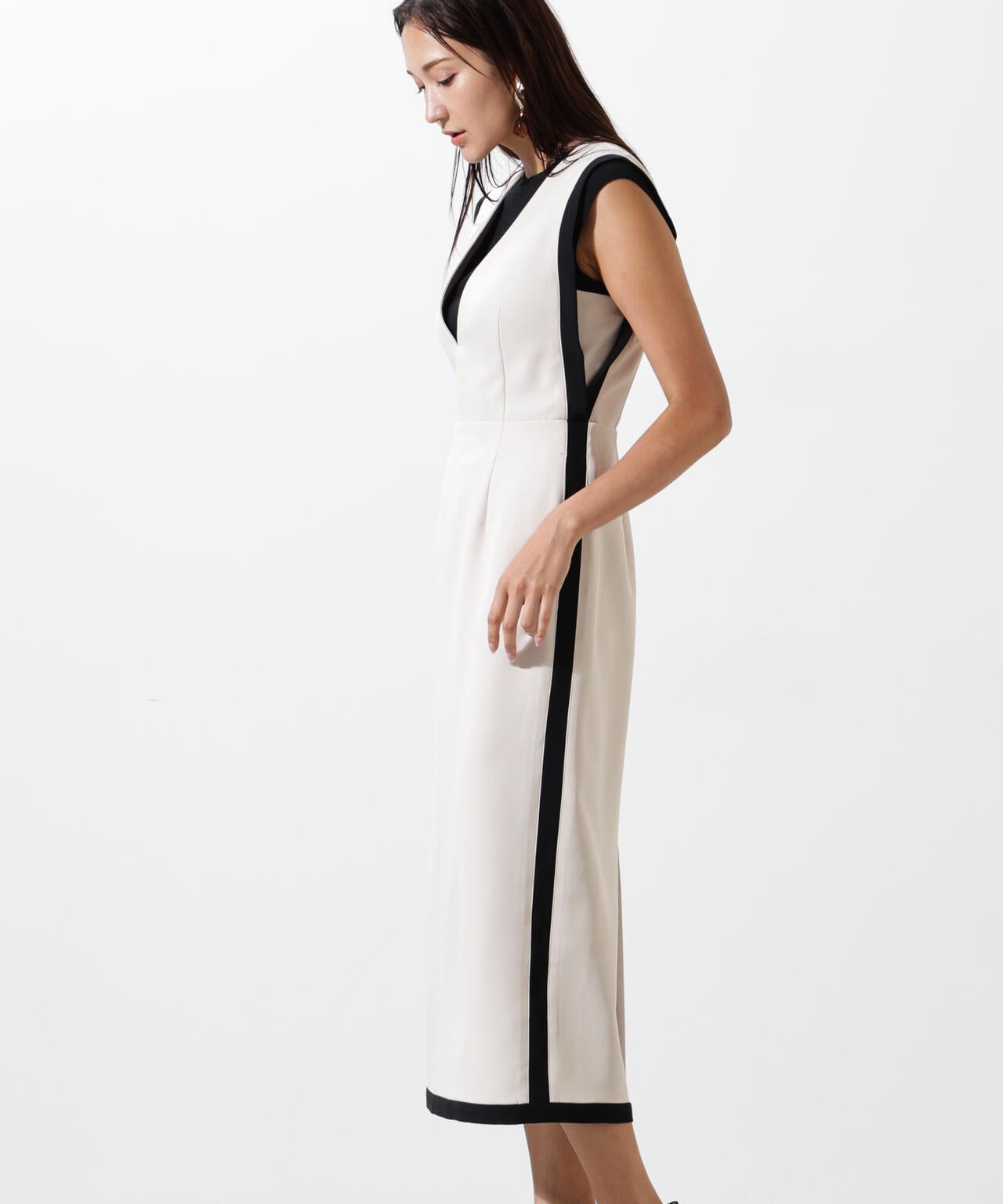 バイカラーVネックジャンスカ