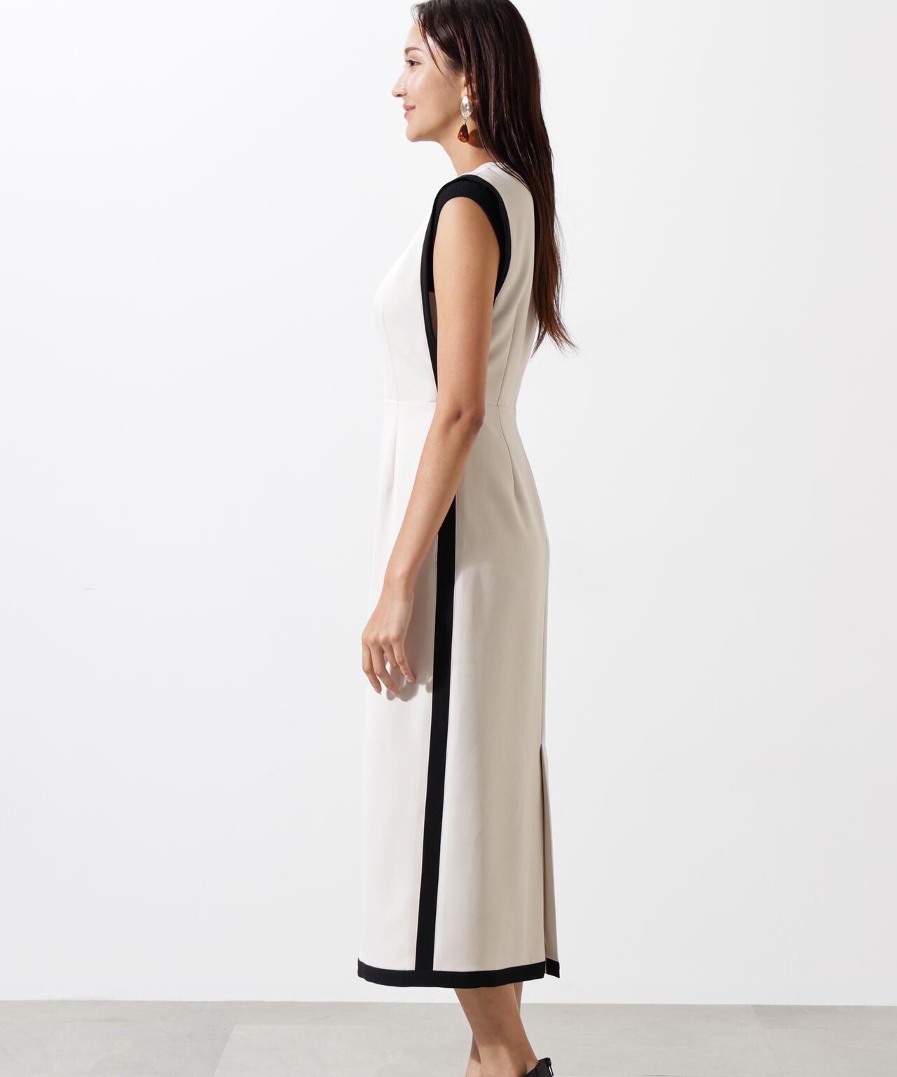 バイカラーVネックジャンスカ