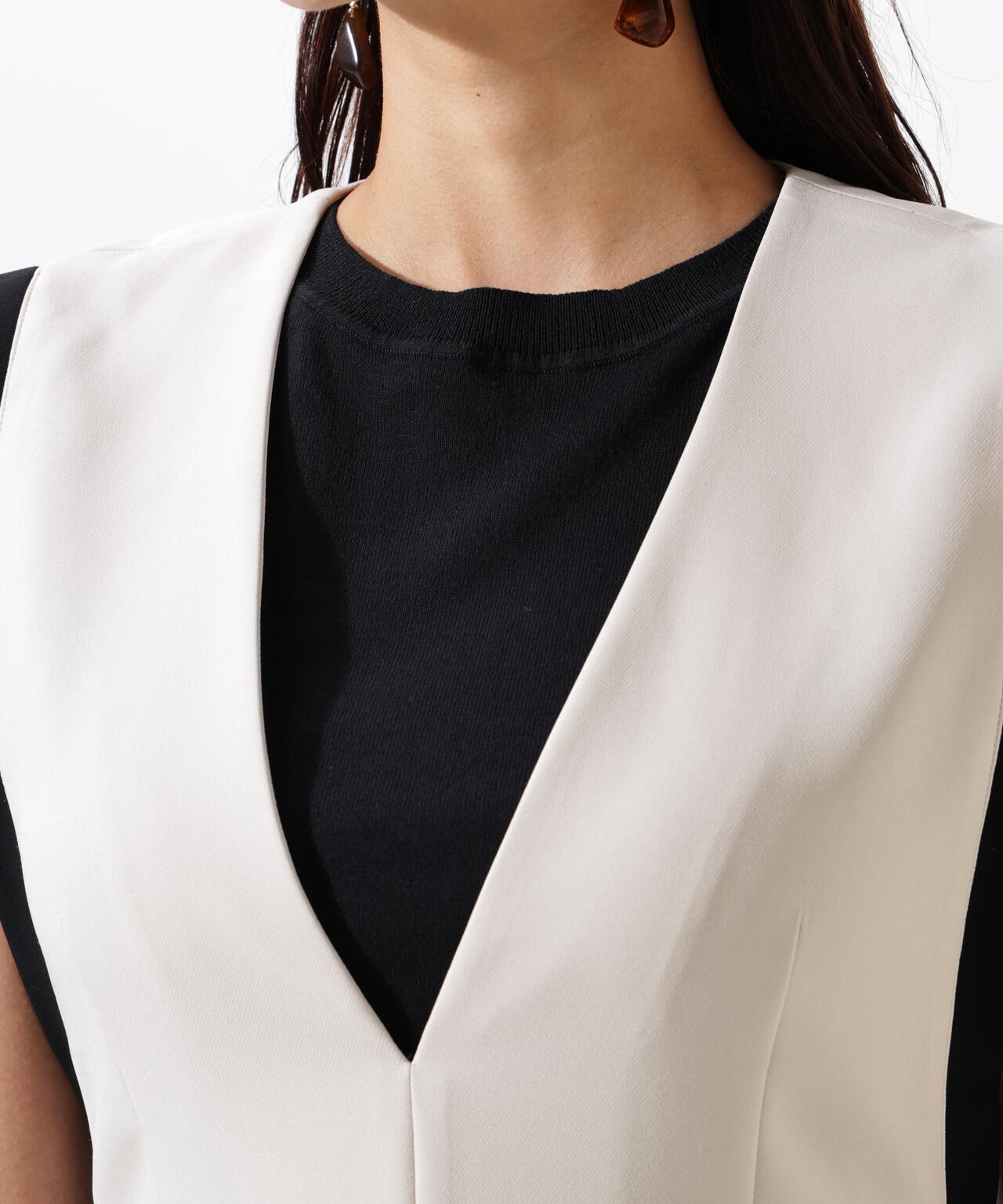 バイカラーVネックジャンスカ