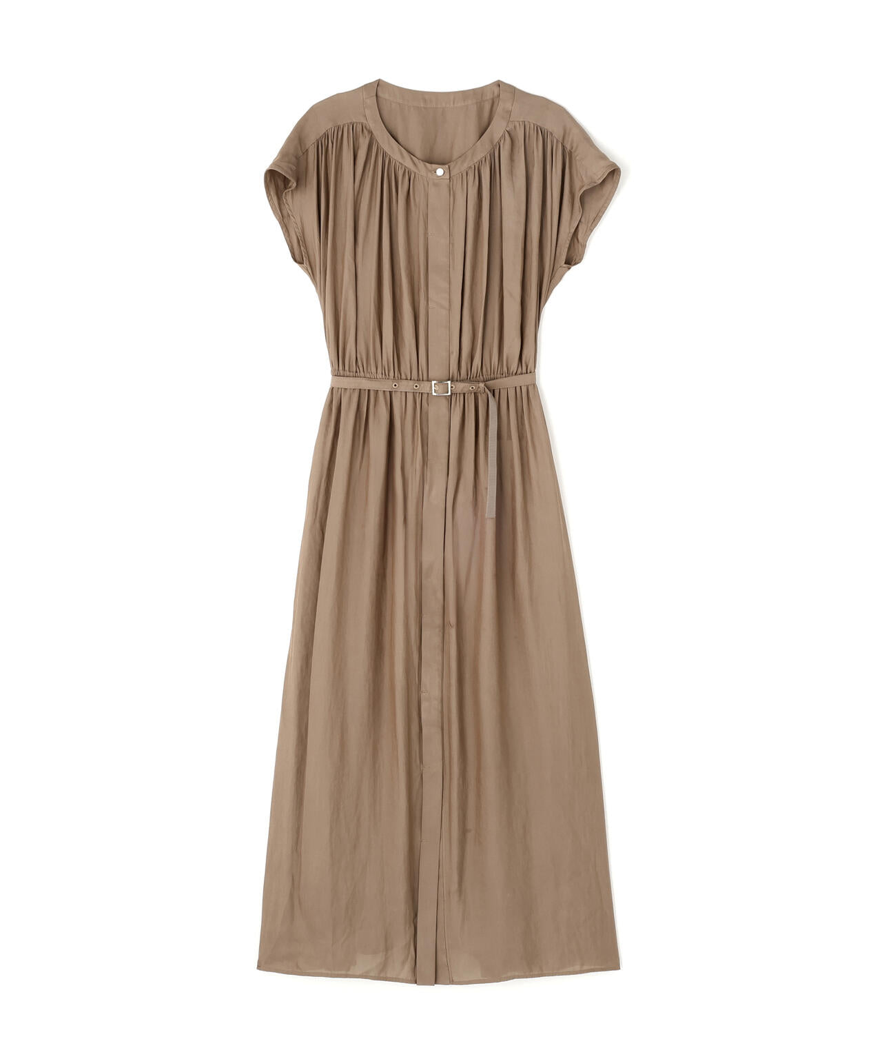 ベルト付きギャザーワンピース