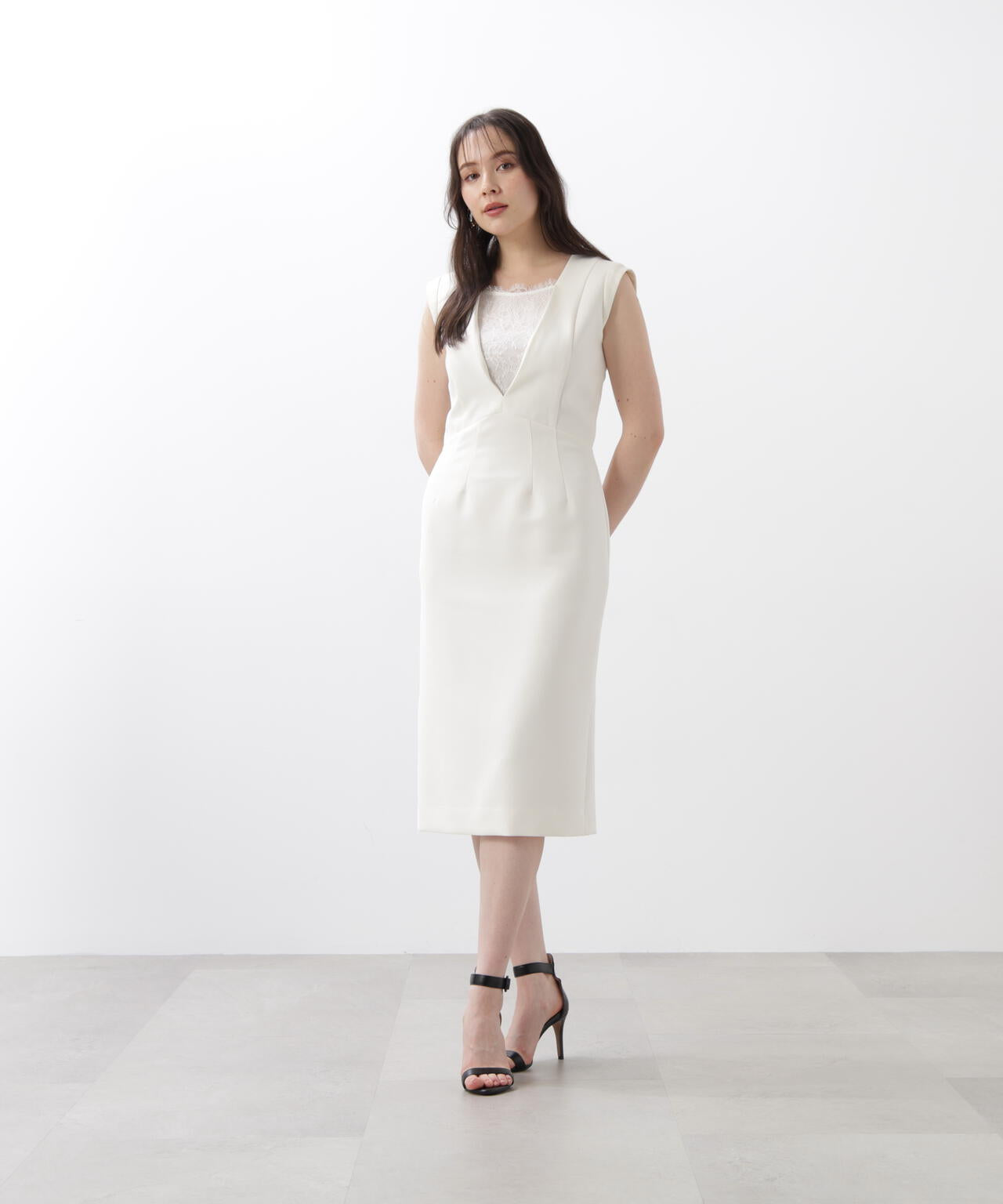 【URBAN PRECIOUS】レースコンビタイトワンピース