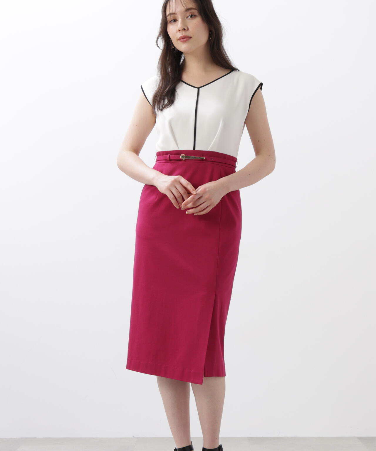 バイカラーコンビワンピース