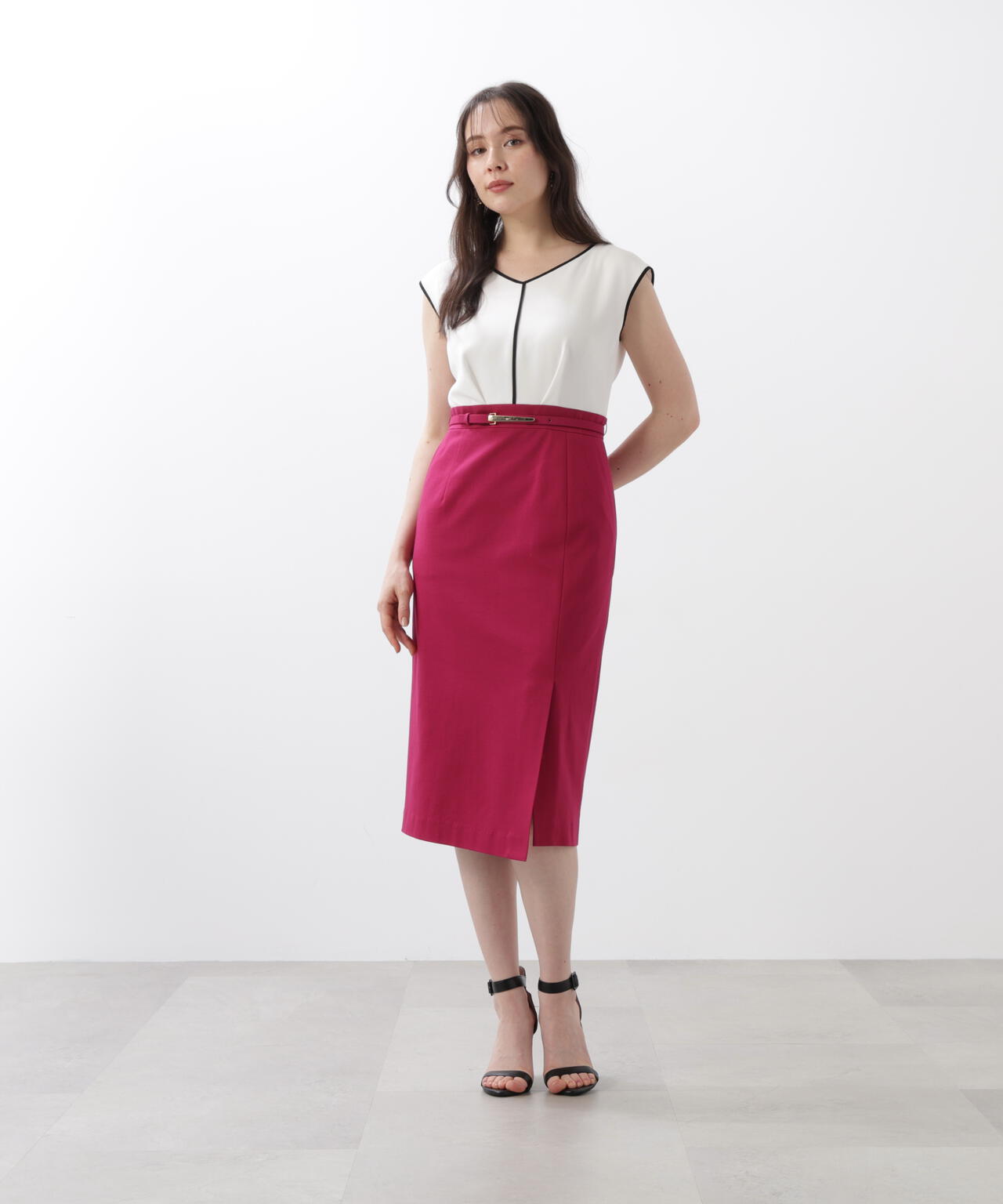 バイカラーコンビワンピース