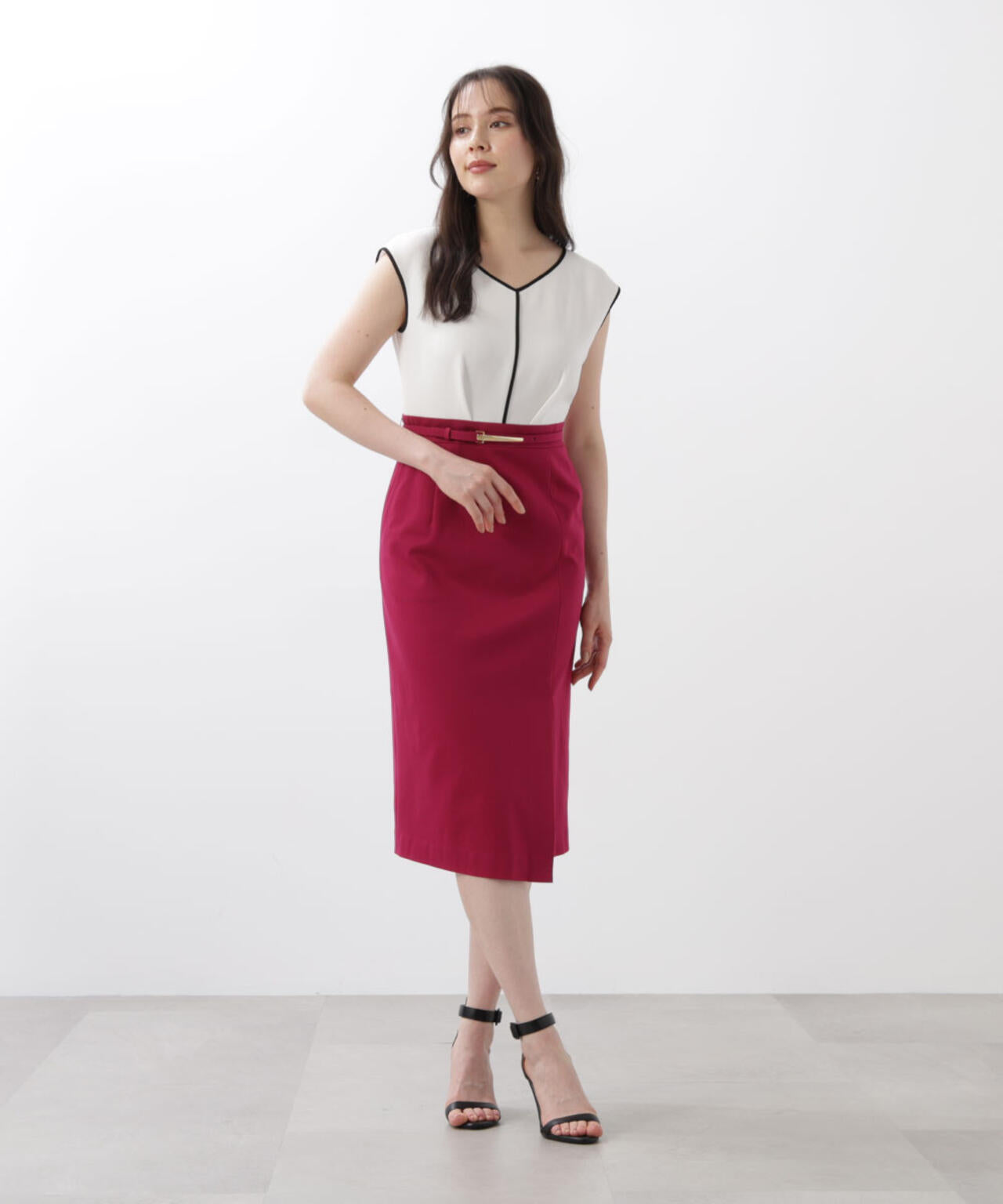 バイカラーコンビワンピース