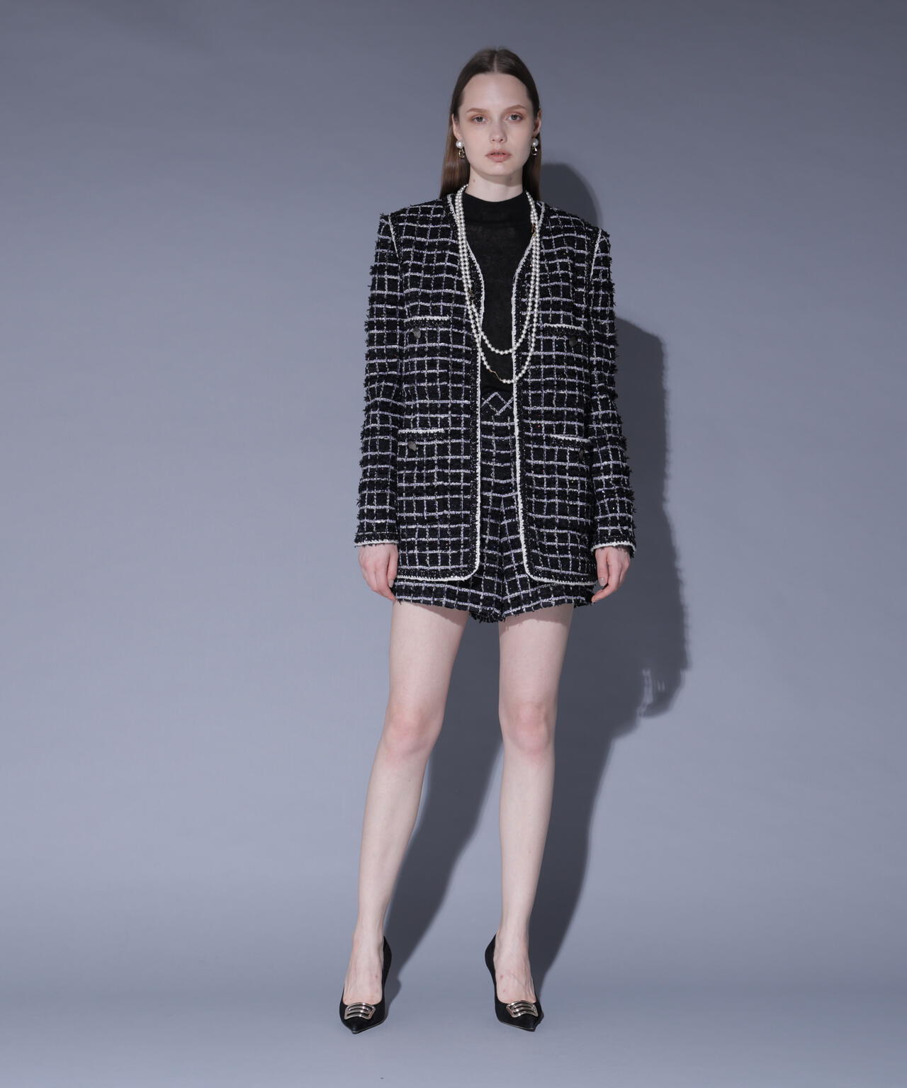 スパンコールツィードジャケット_