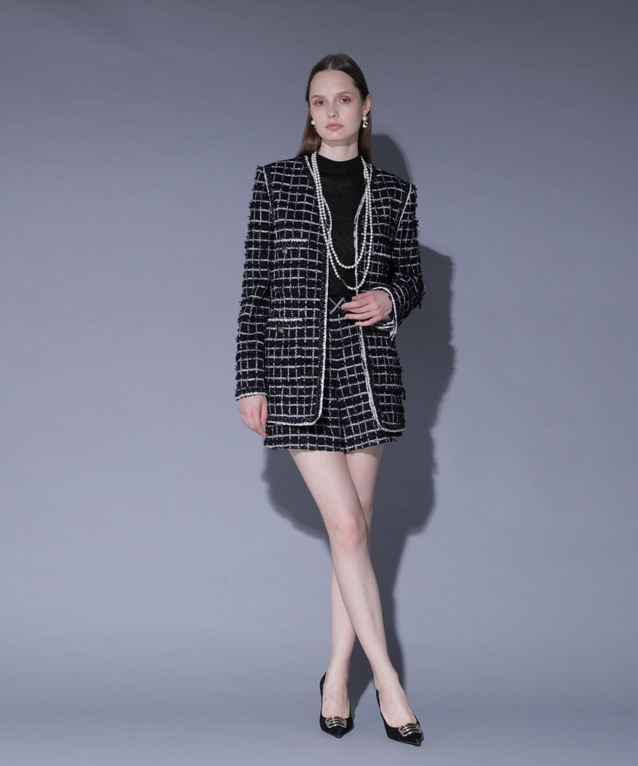 スパンコールツィードジャケット_