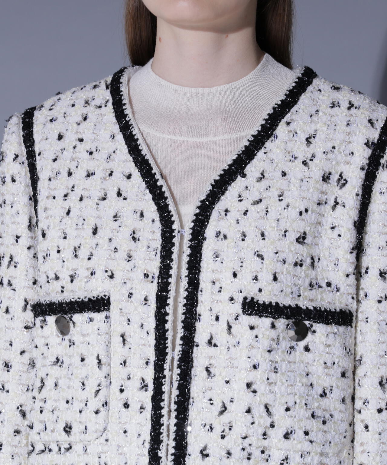 スパンコールツィードジャケット_