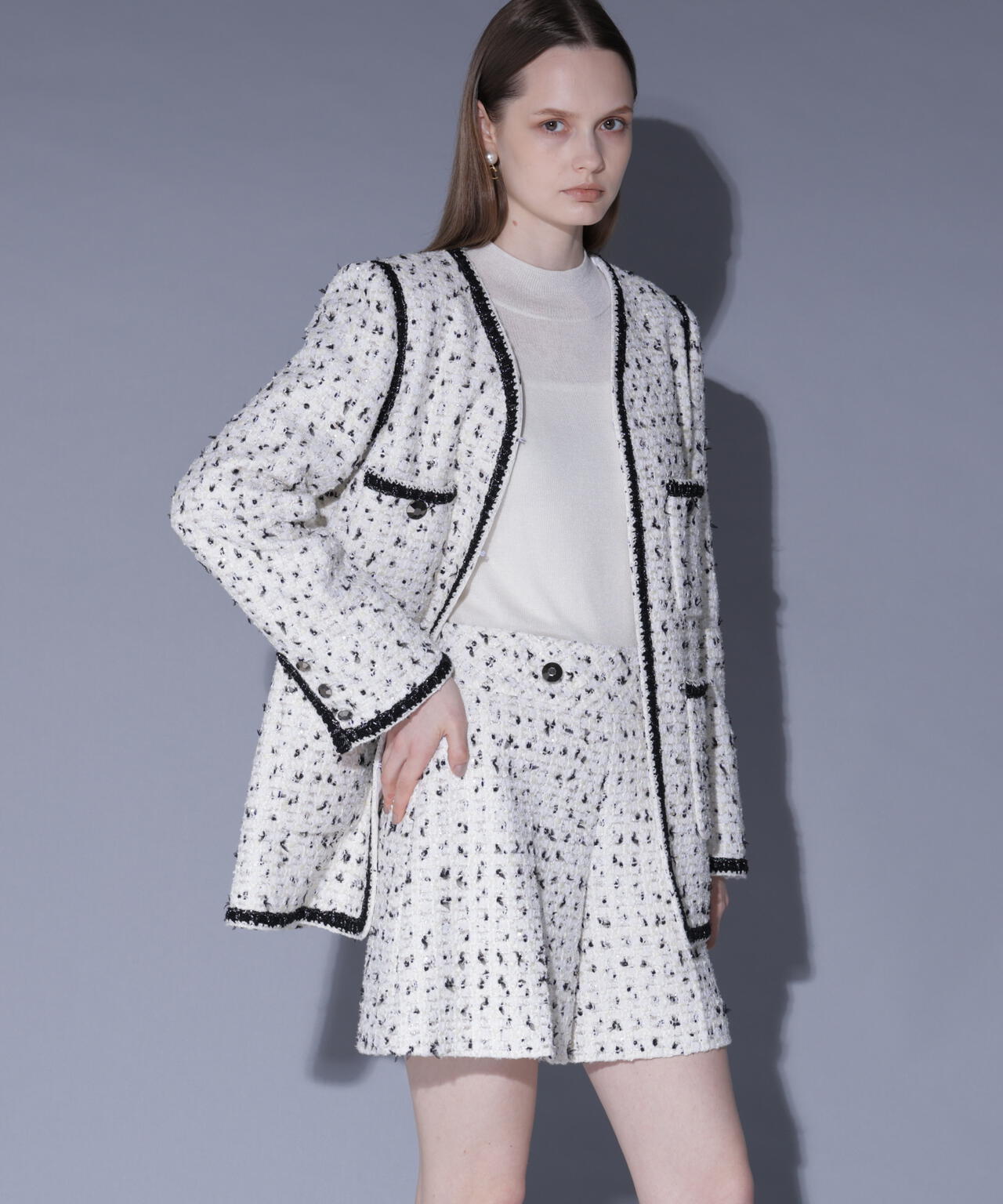 スパンコールツィードジャケット_