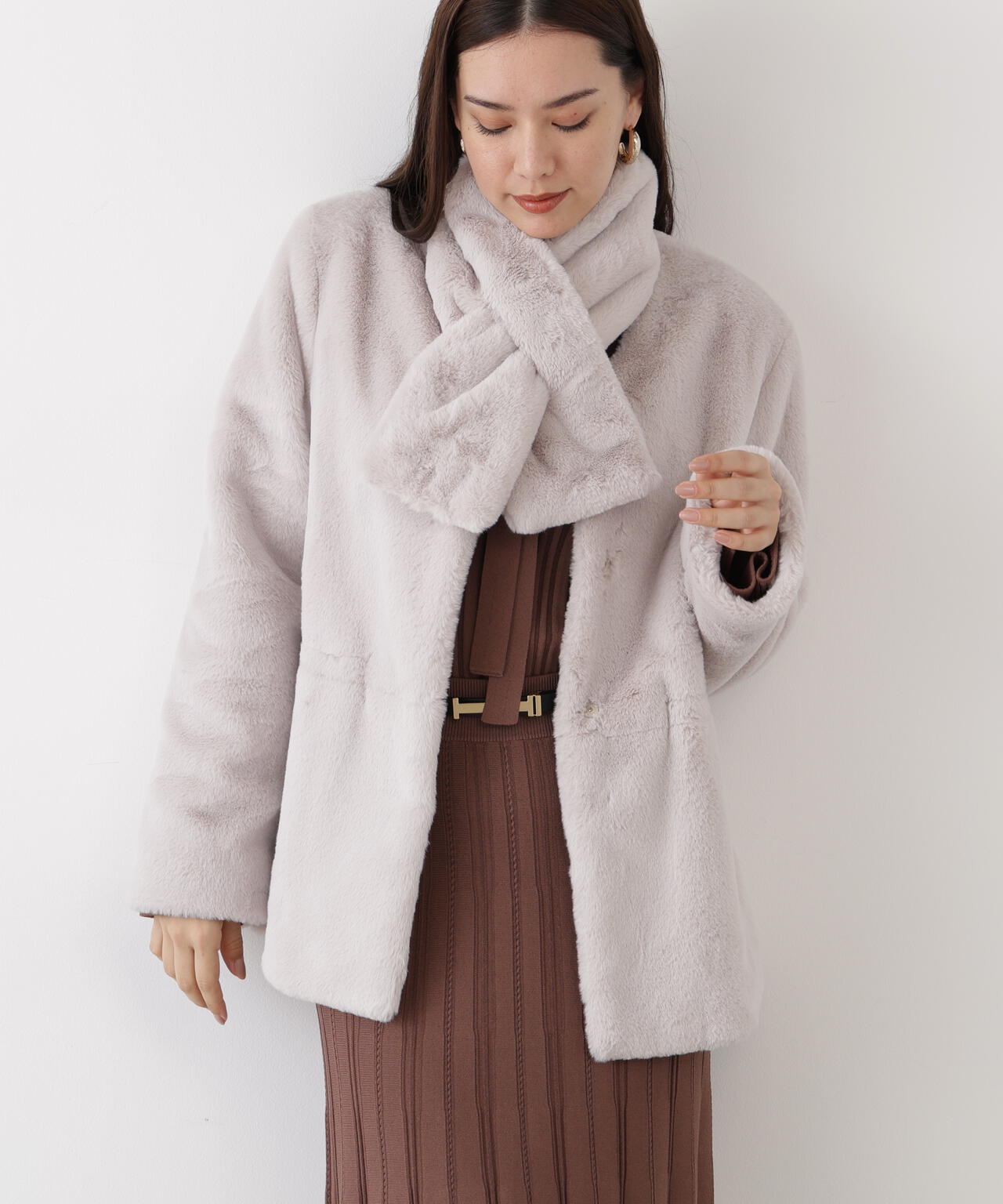 ティペット付きフォーファーショートコート