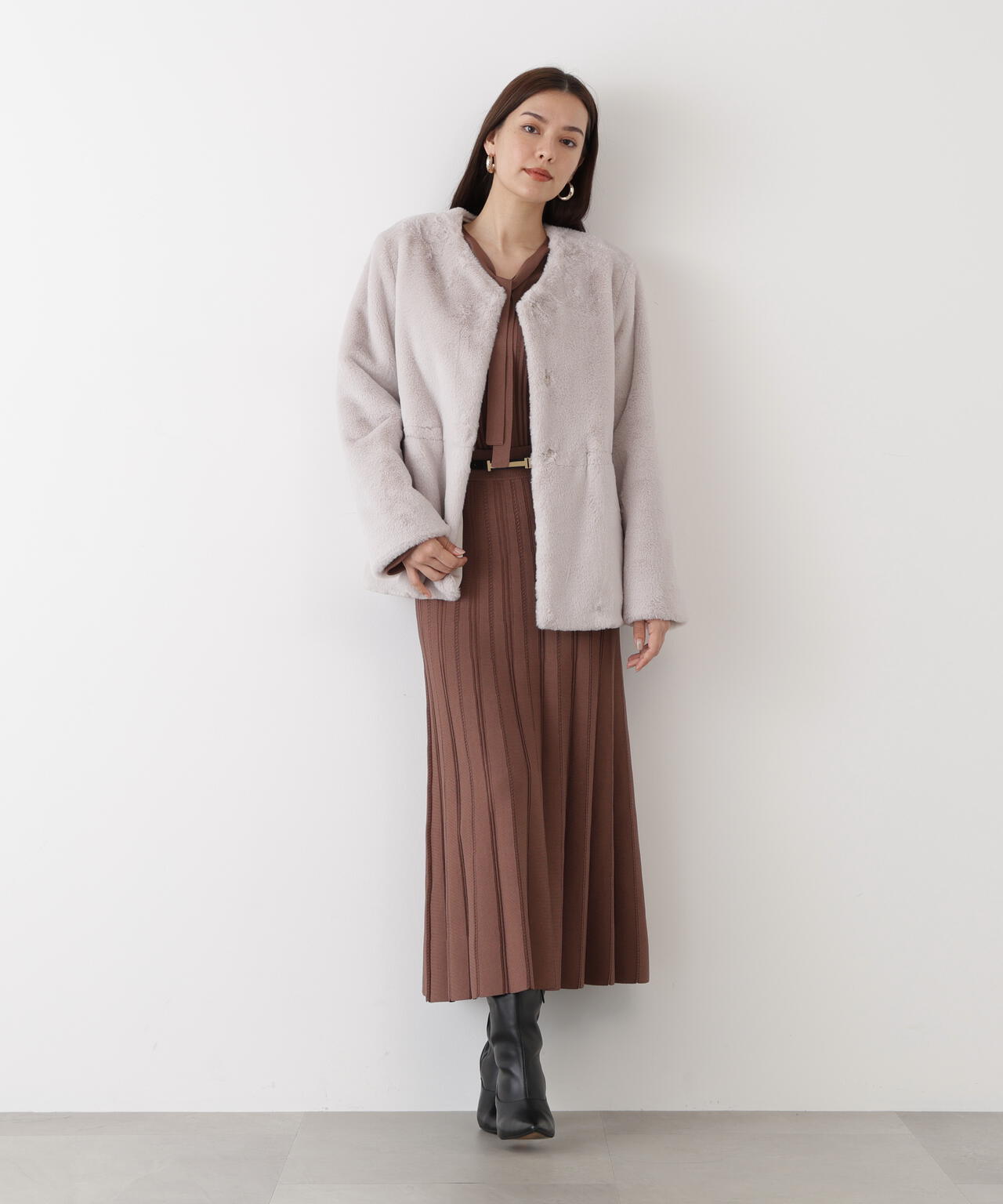 ティペット付きフォーファーショートコート