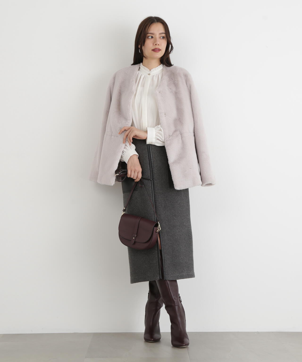 ティペット付きフォーファーショートコート