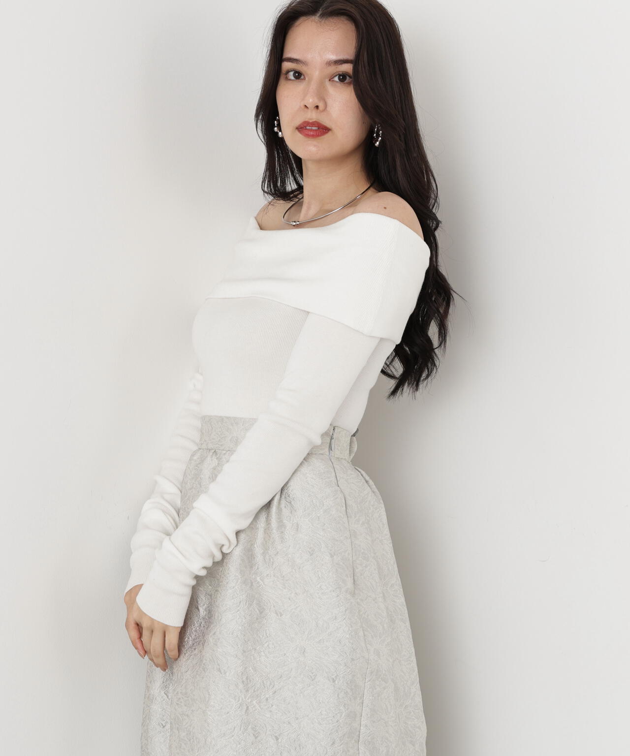 オフショルダー2WAYニットプルオーバー